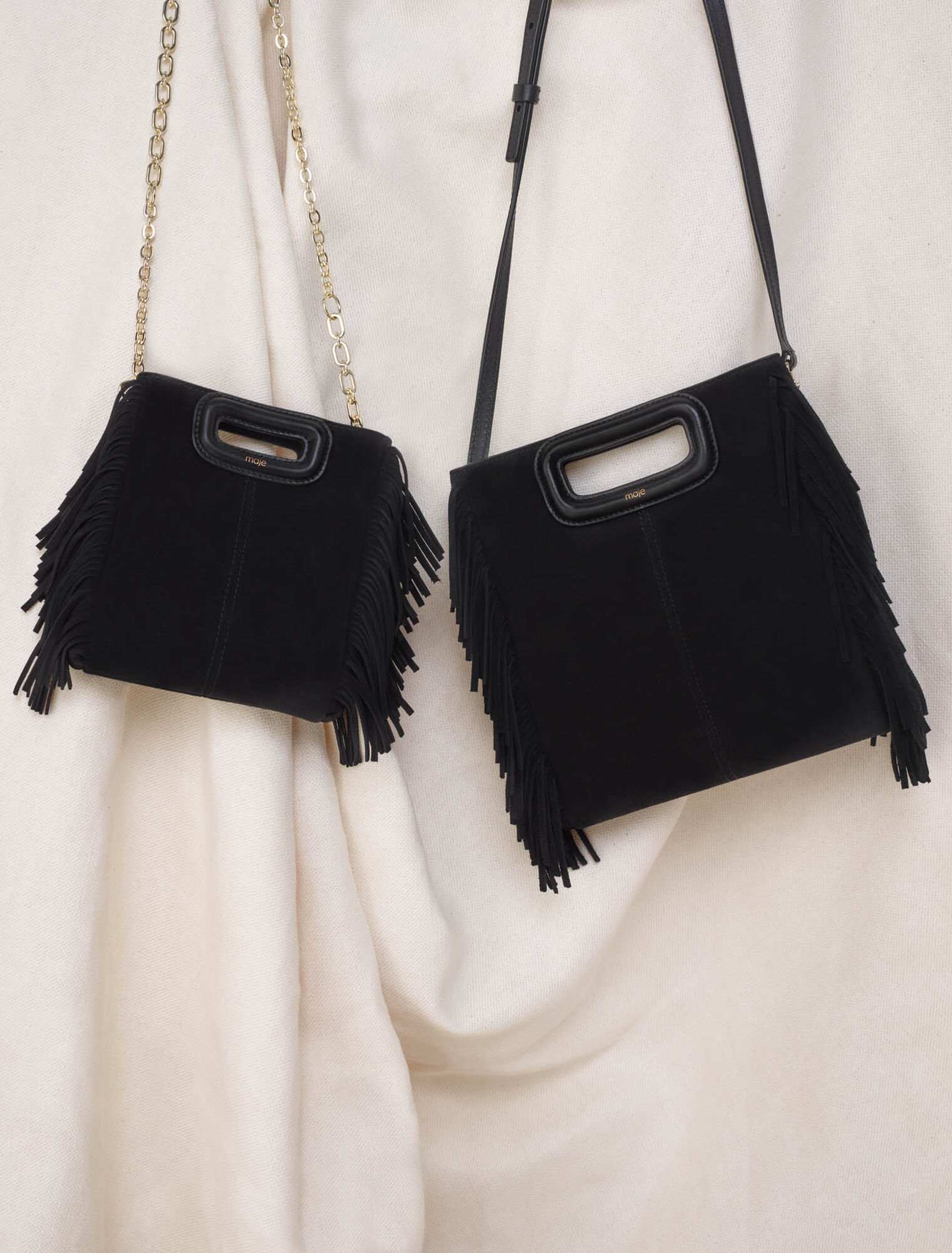 M bag in suede leather