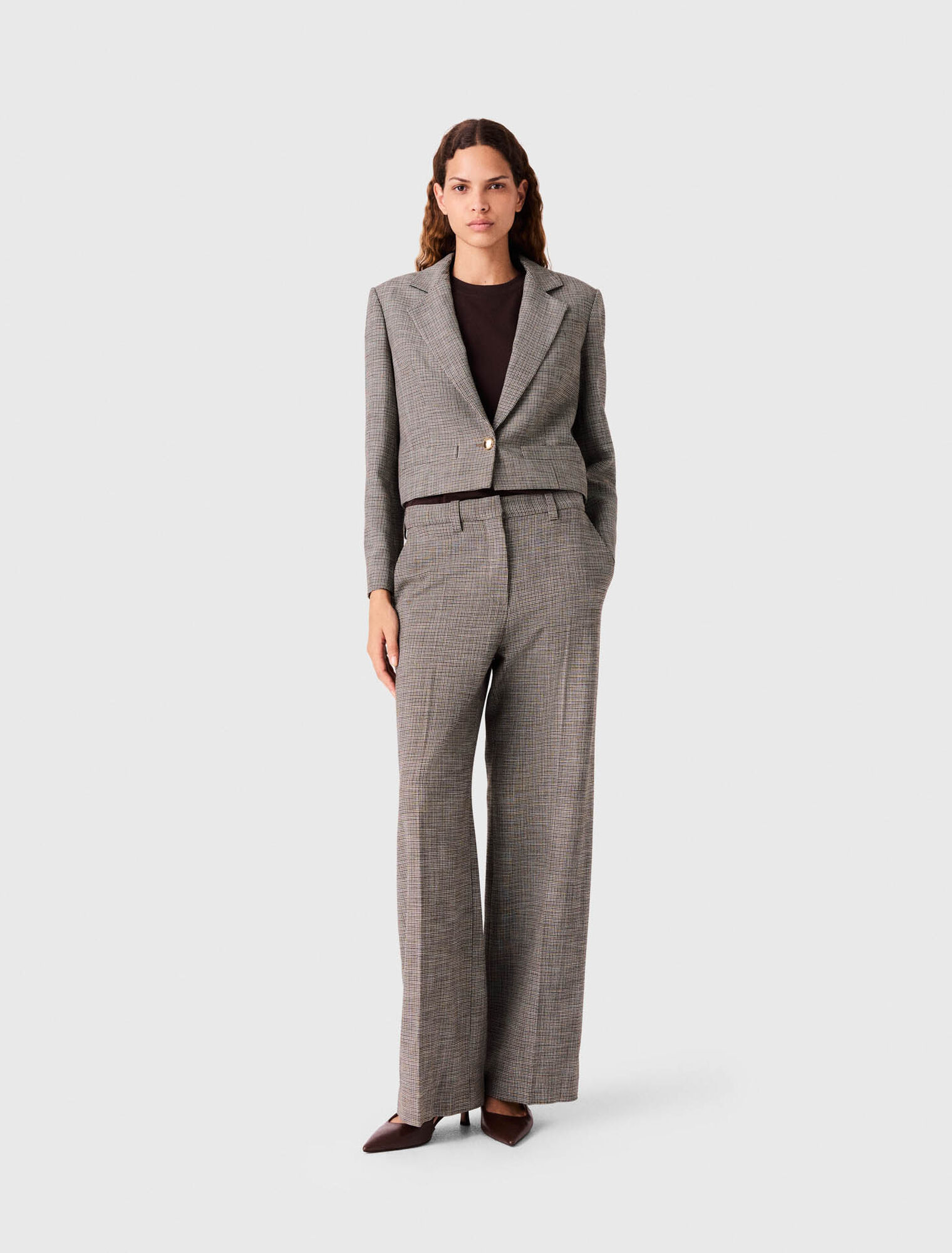 Checked suit trousers