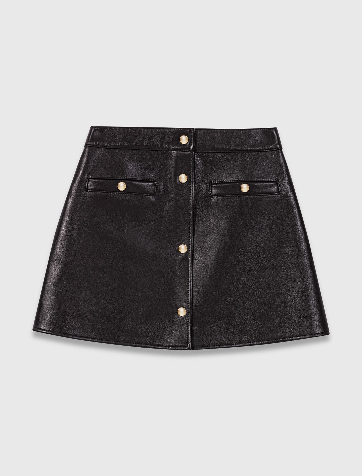 Short leather skirt Black / Gray For Women | Maje