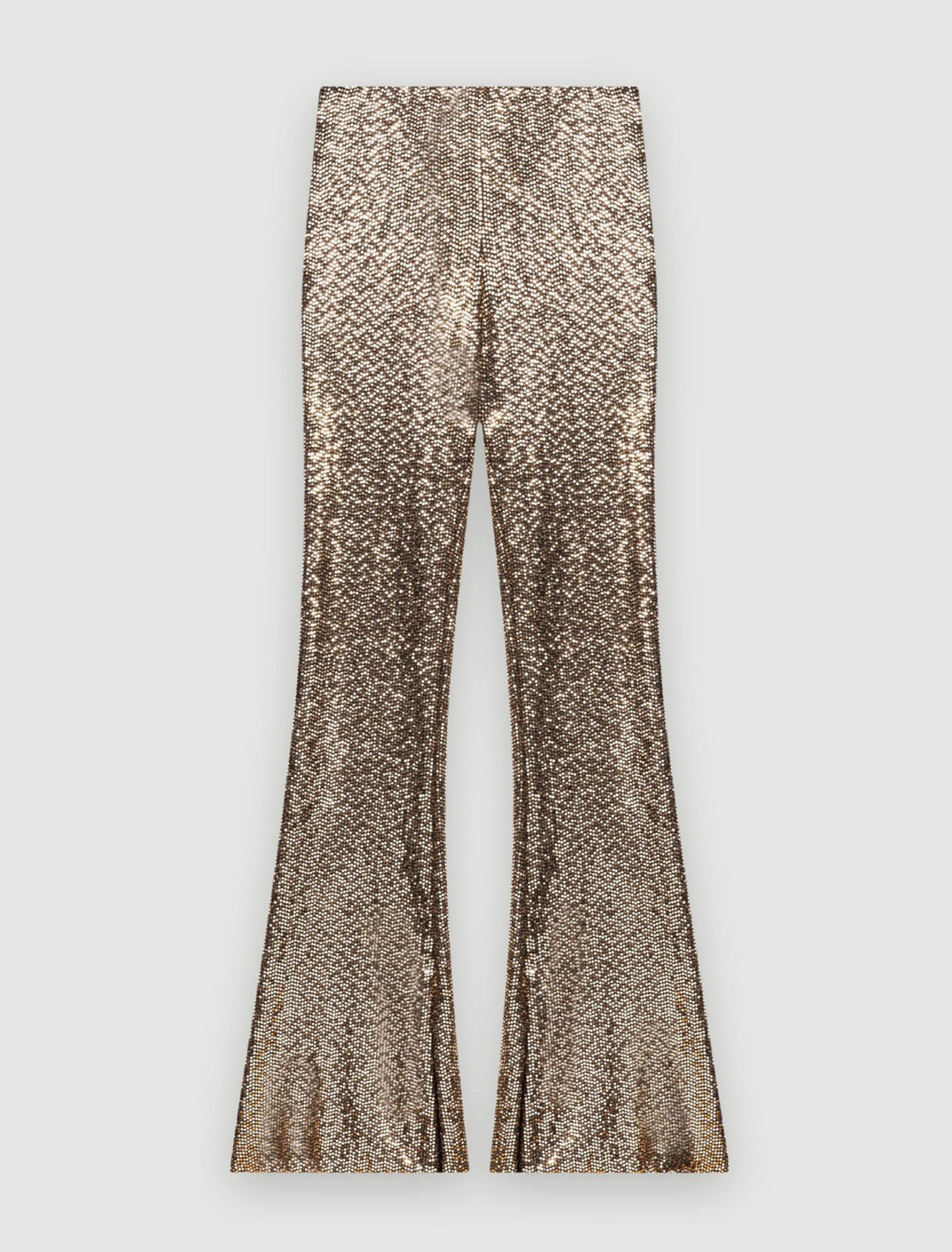 Sequin stretch and flare pants
