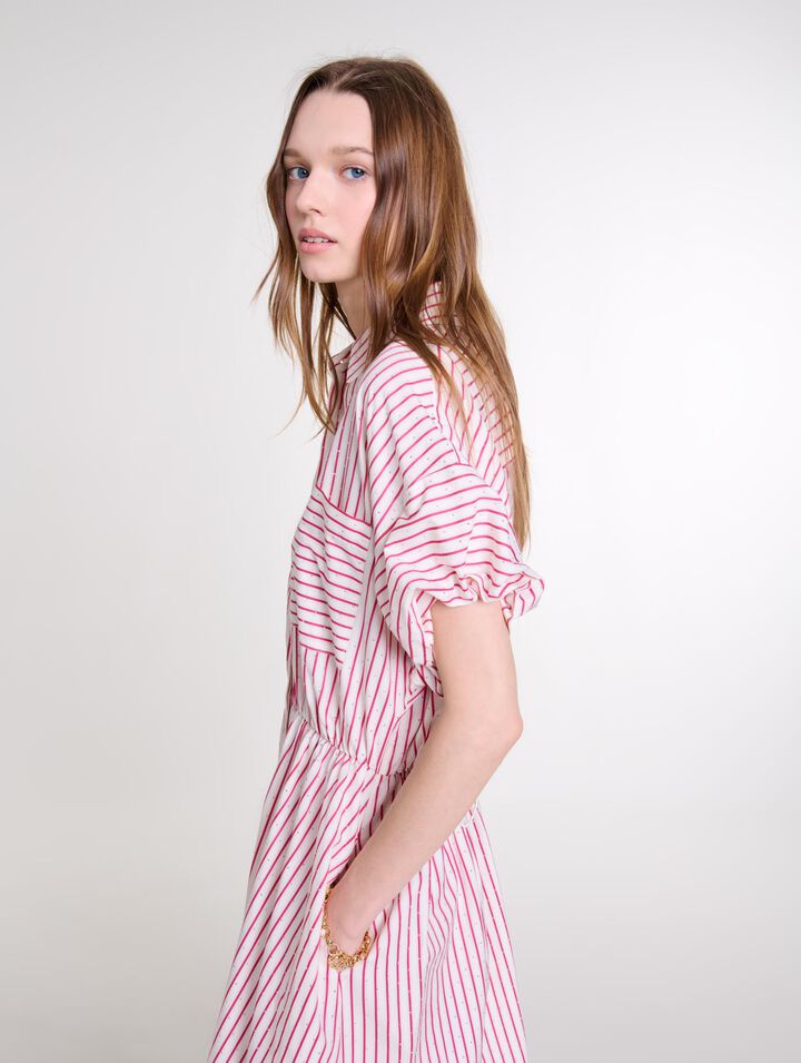 Striped and rhinestone maxi dress