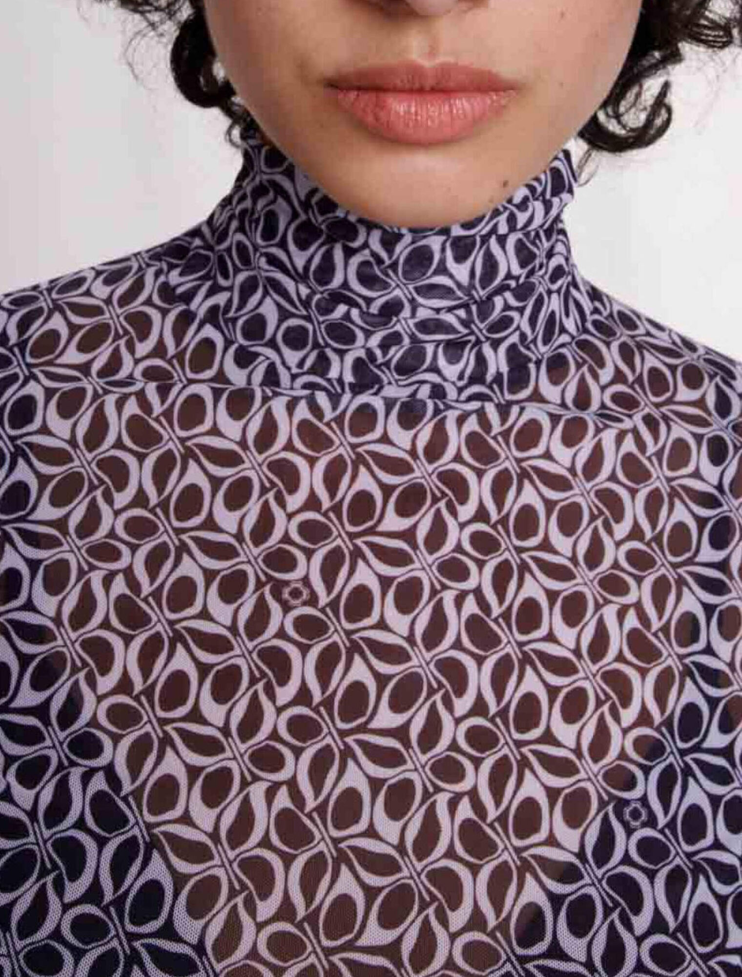 Semi-sheer patterned top