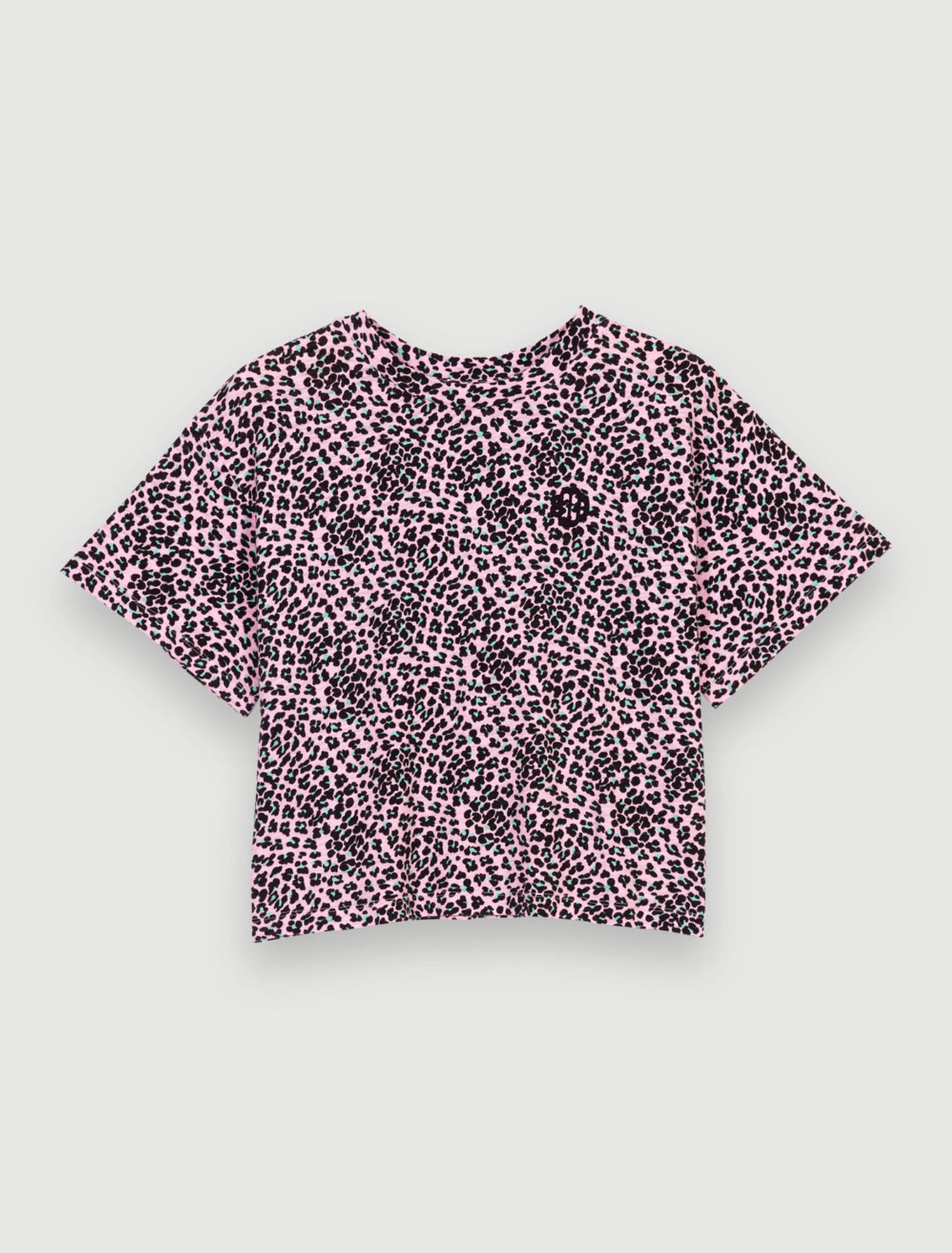 Leopard-print cotton T-shirt