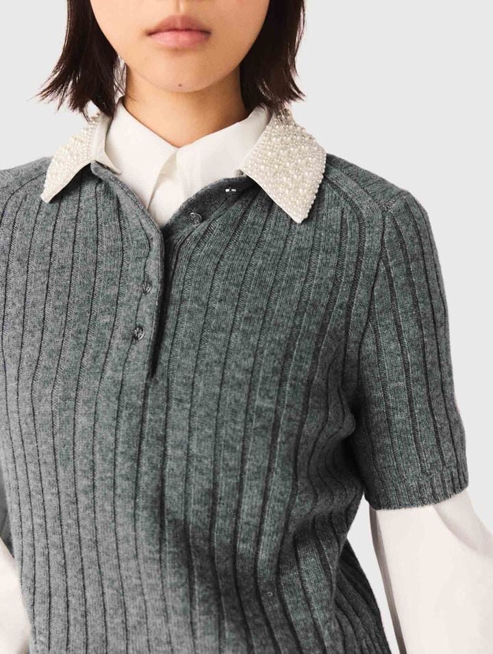 Removable beaded collar jumper