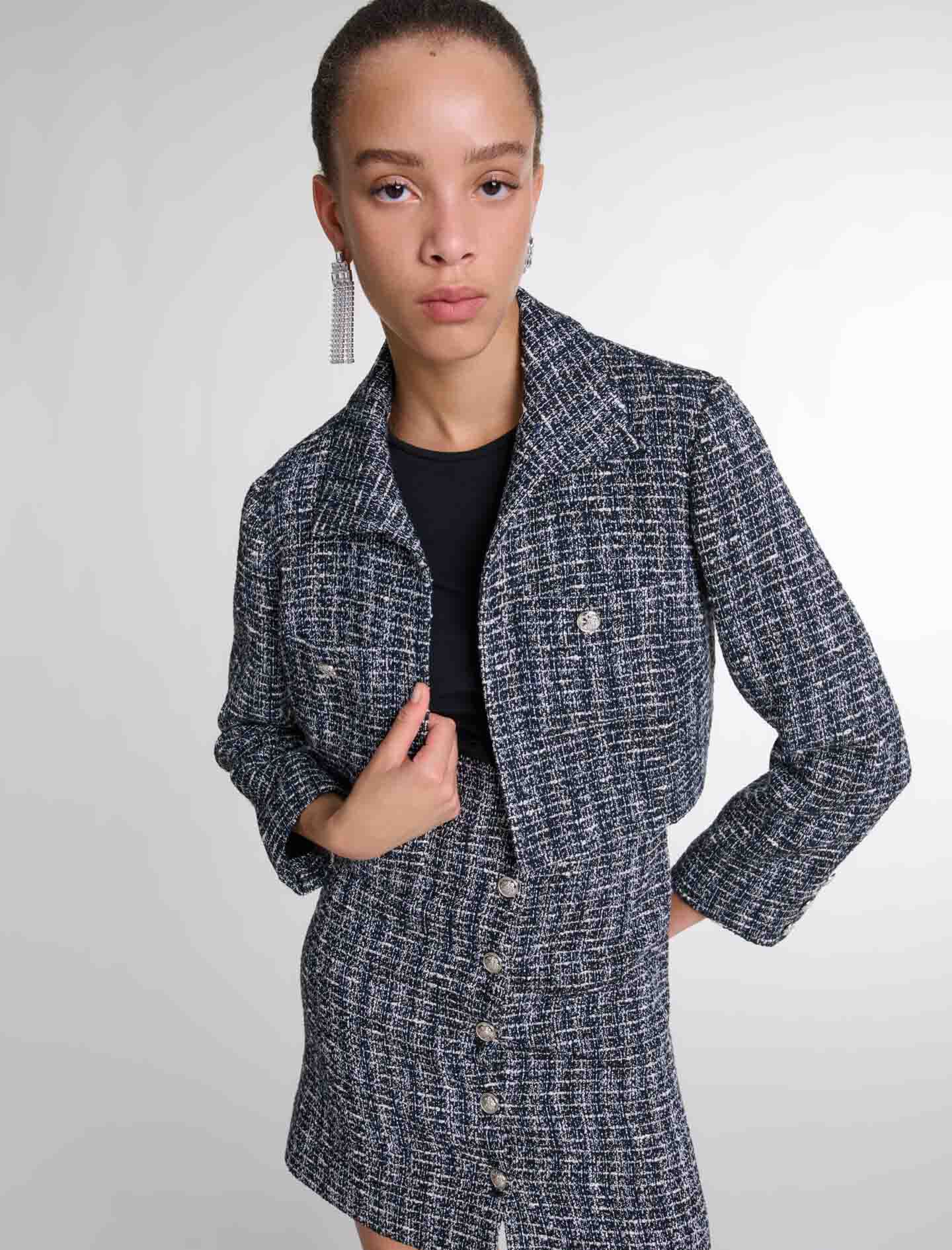 2-in-1 tweed dress Bicolor For Women | Maje