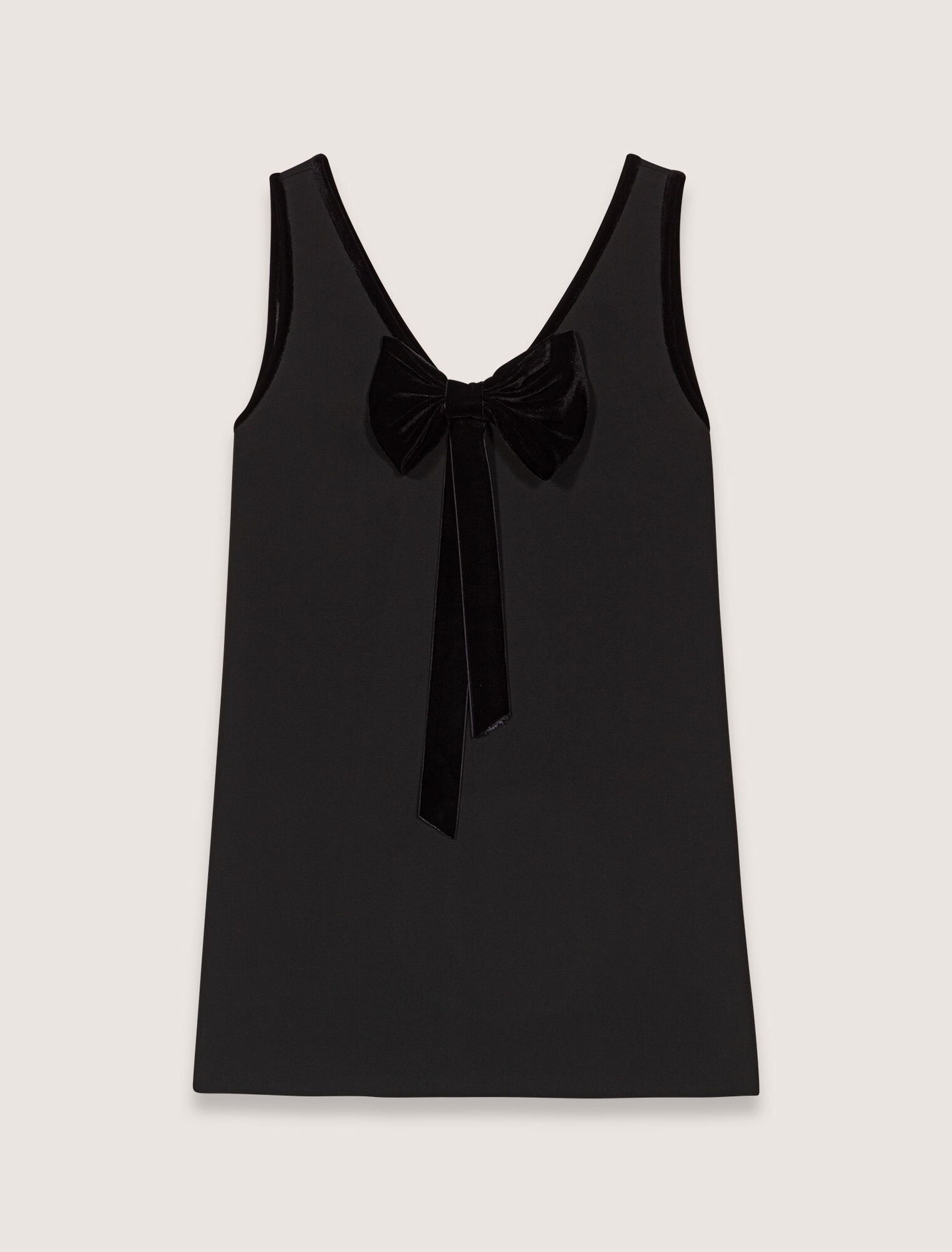 Pinafore mini dress with velvet collar