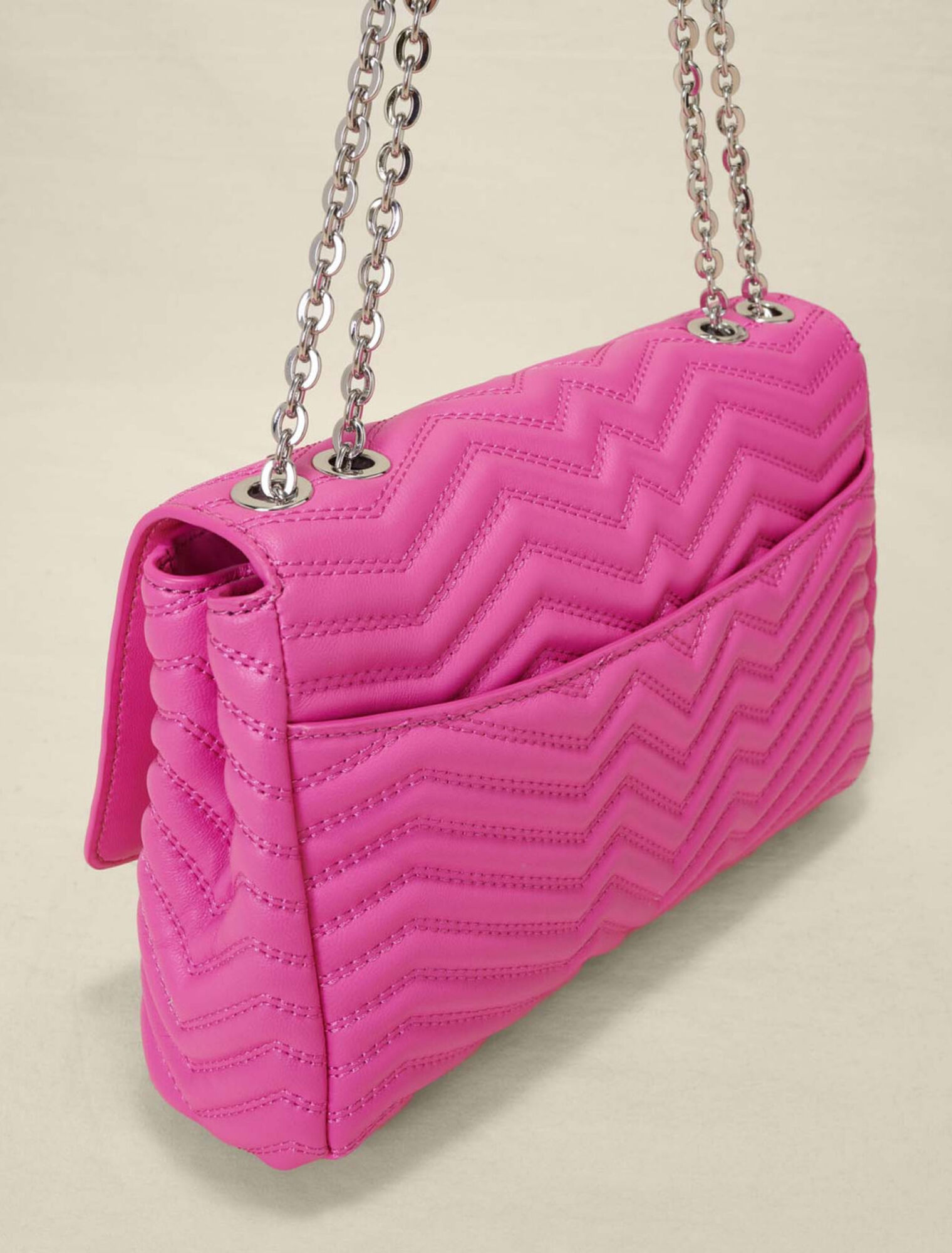 Leather bag with chain strap
