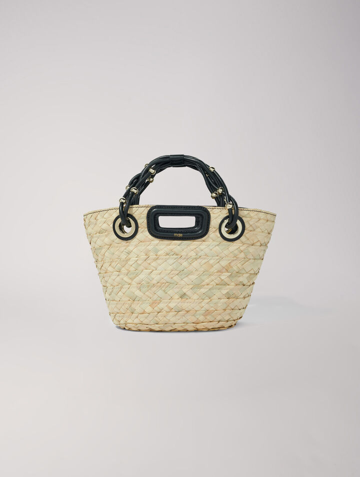 Mini woven basket bag