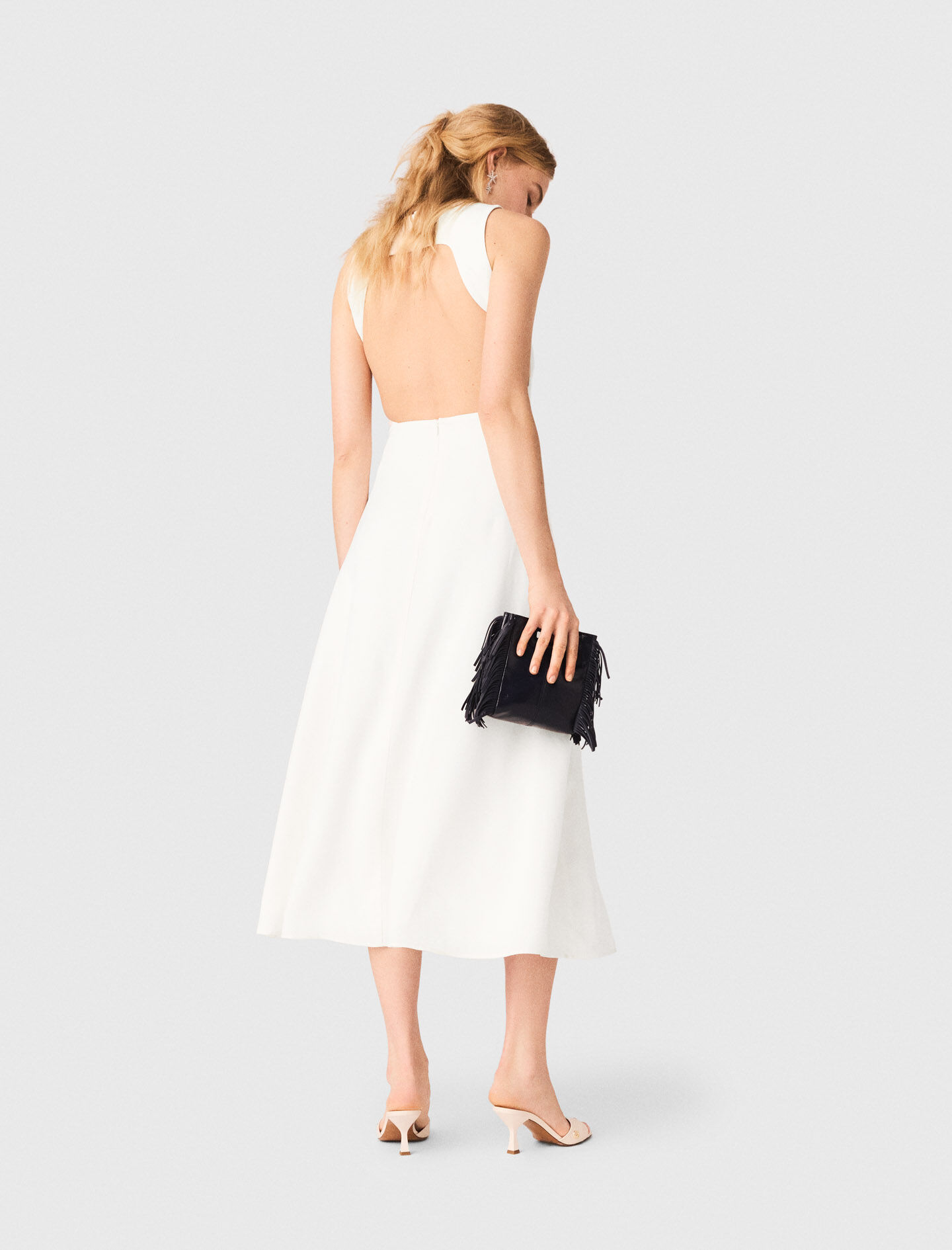 Backless midi dress White For Women | Maje