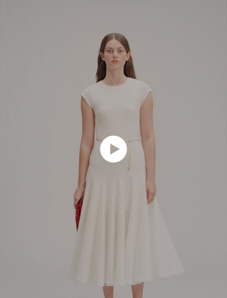 Crochet-knit maxi dress White For Women | Maje