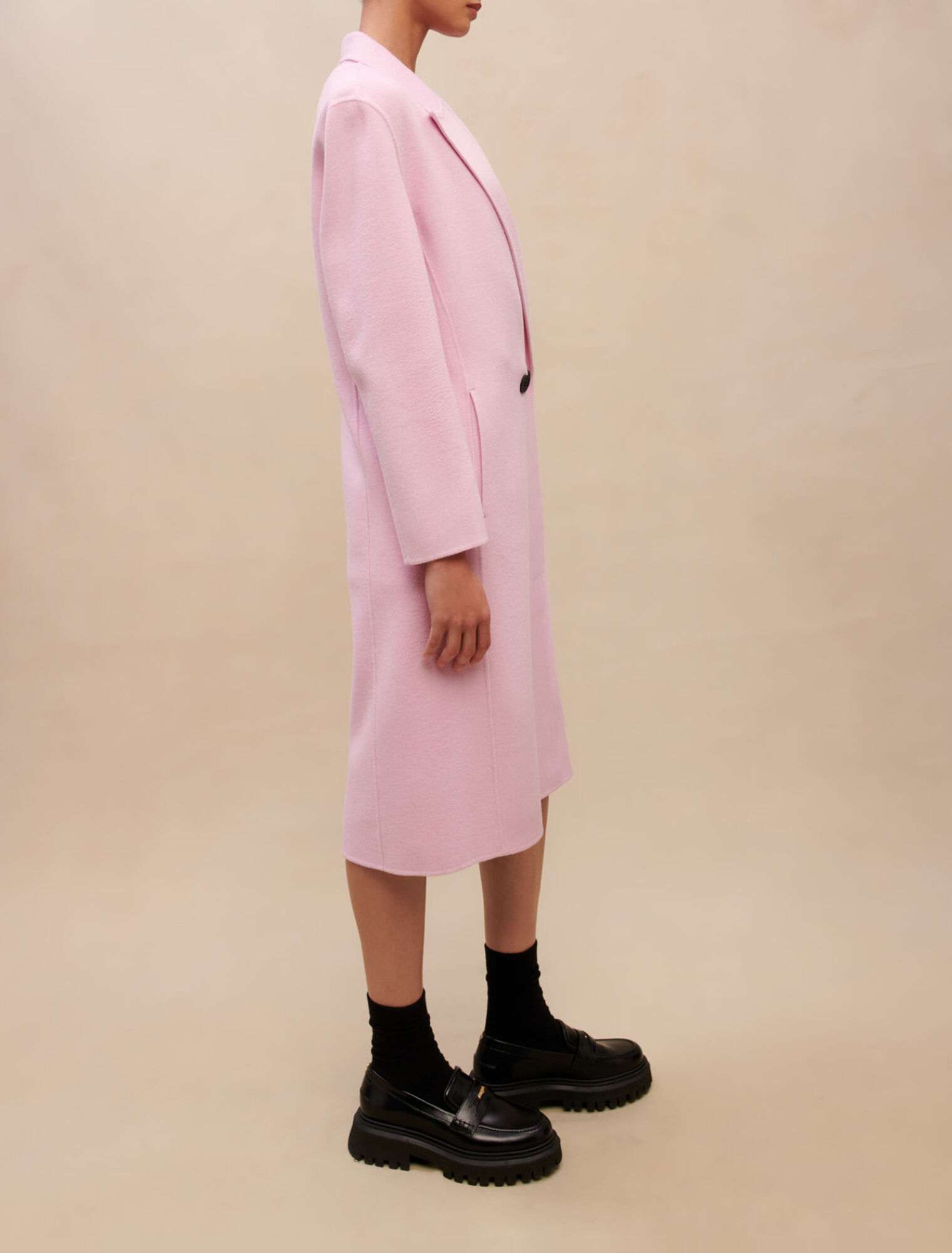 Pink wool coat