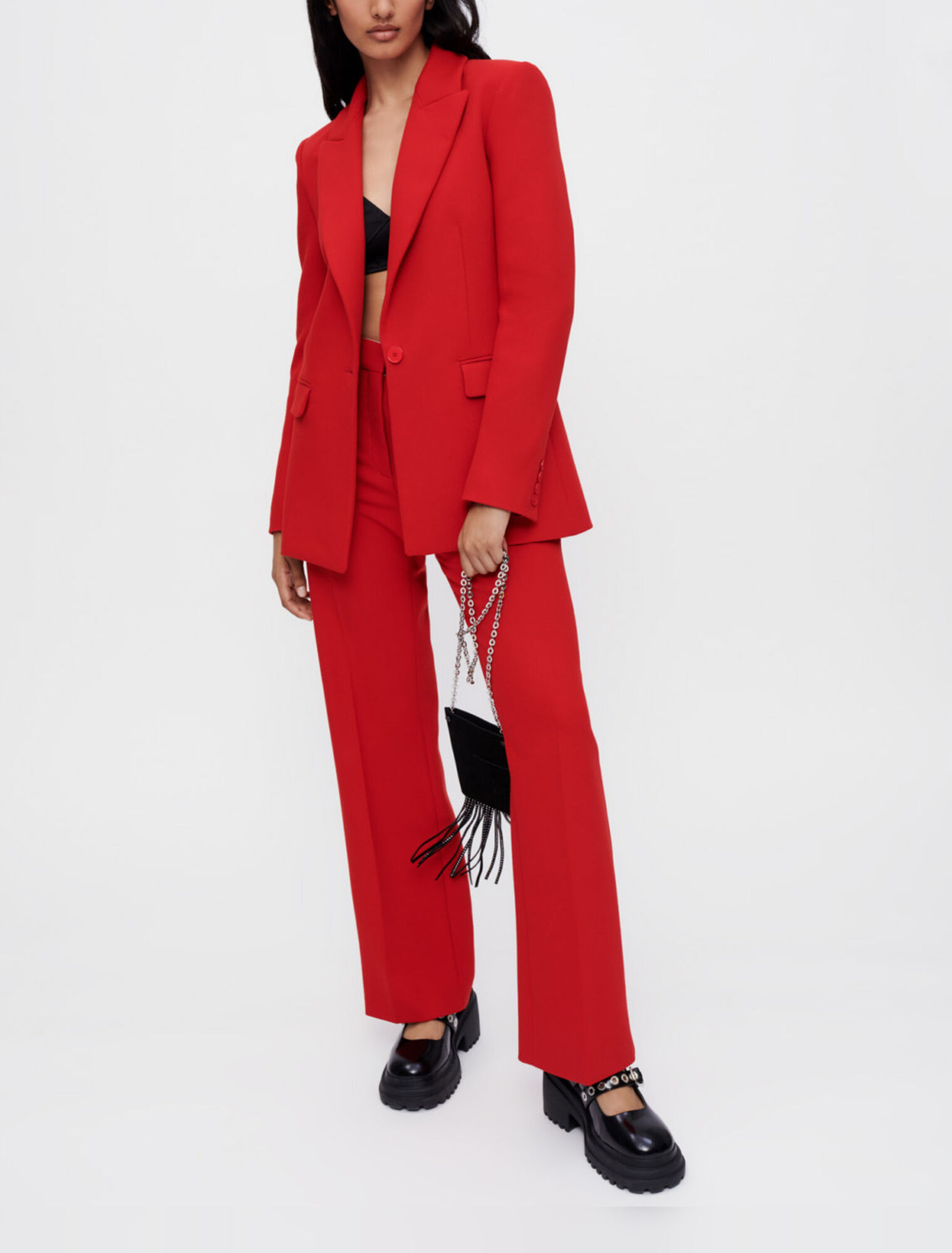 Red suit jacket