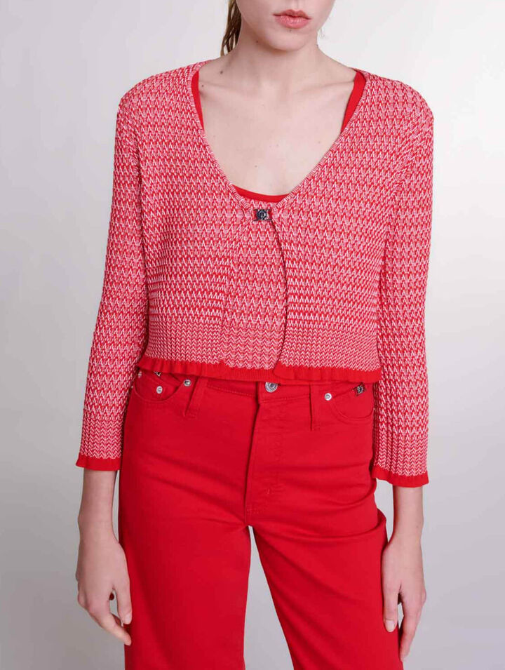 Herringbone knit twin set