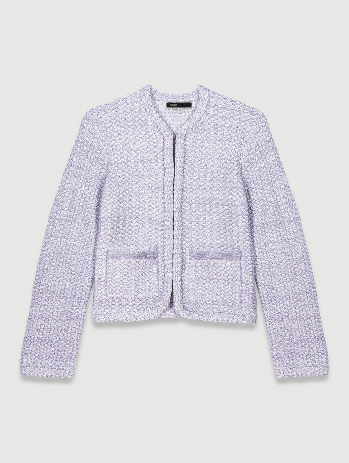 Tweed-look knit cardigan