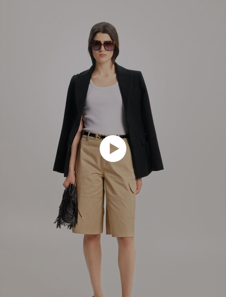 Cotton Bermuda shorts Natural For Women | Maje