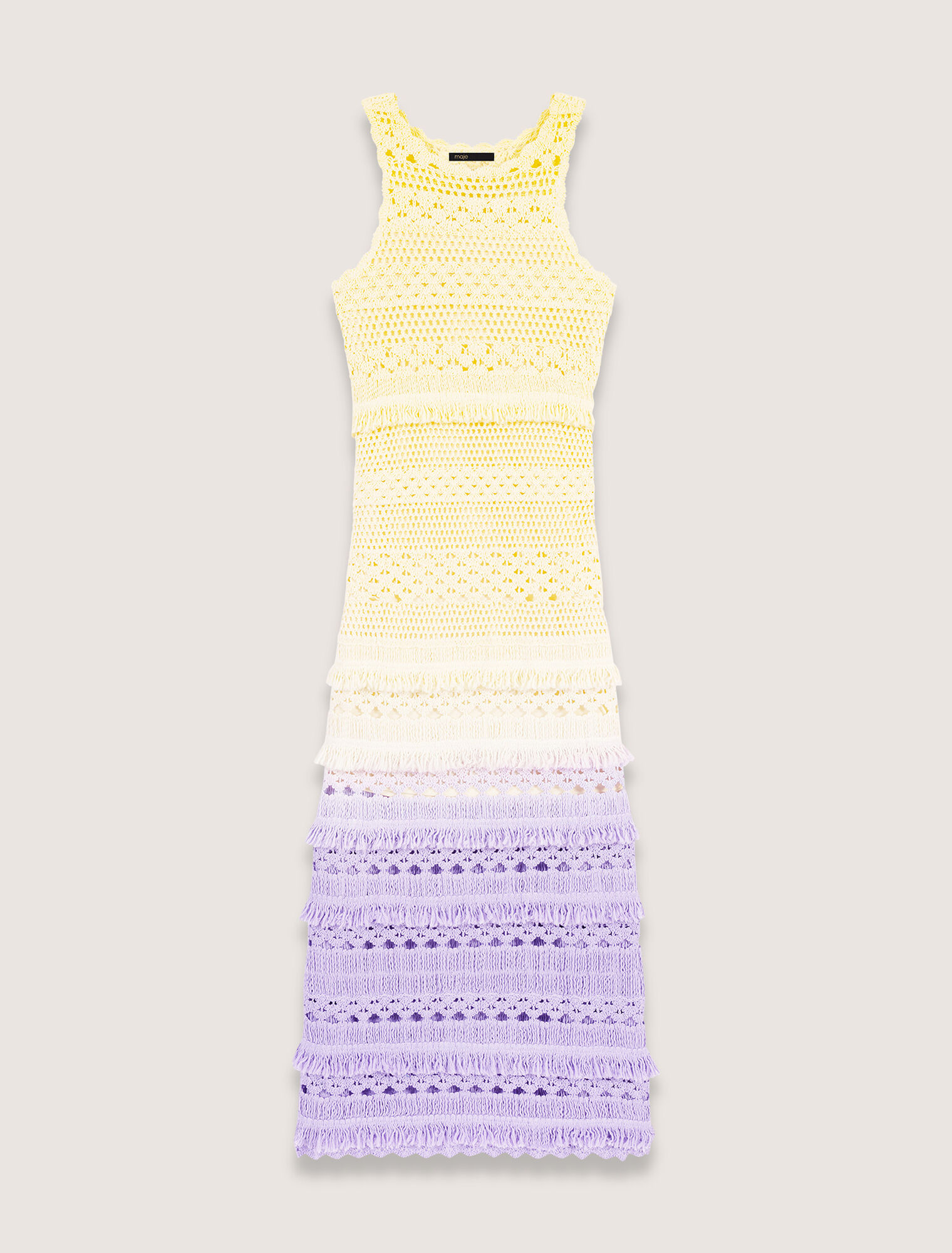 Crochet-knit maxi dress