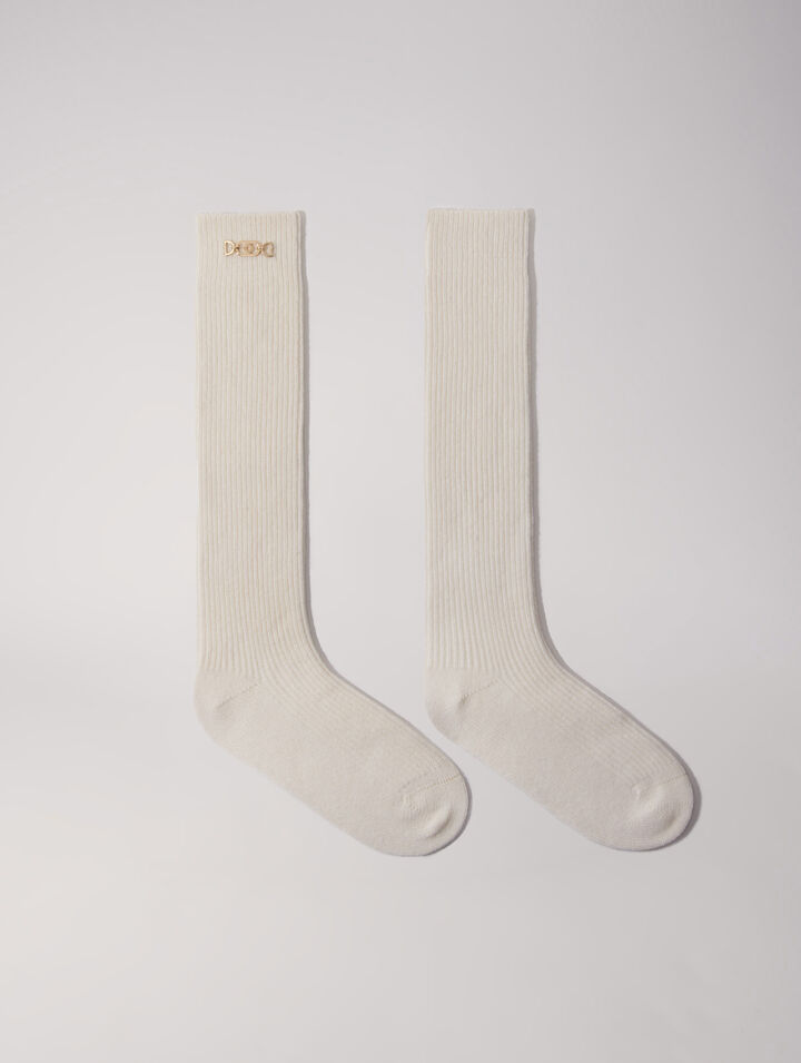 Wool mix knee-high socks