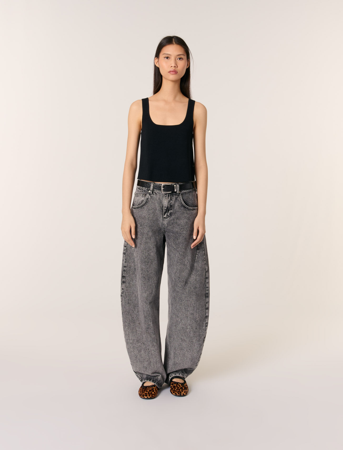 Long embroidered skirt Black / Gray For Women | Maje