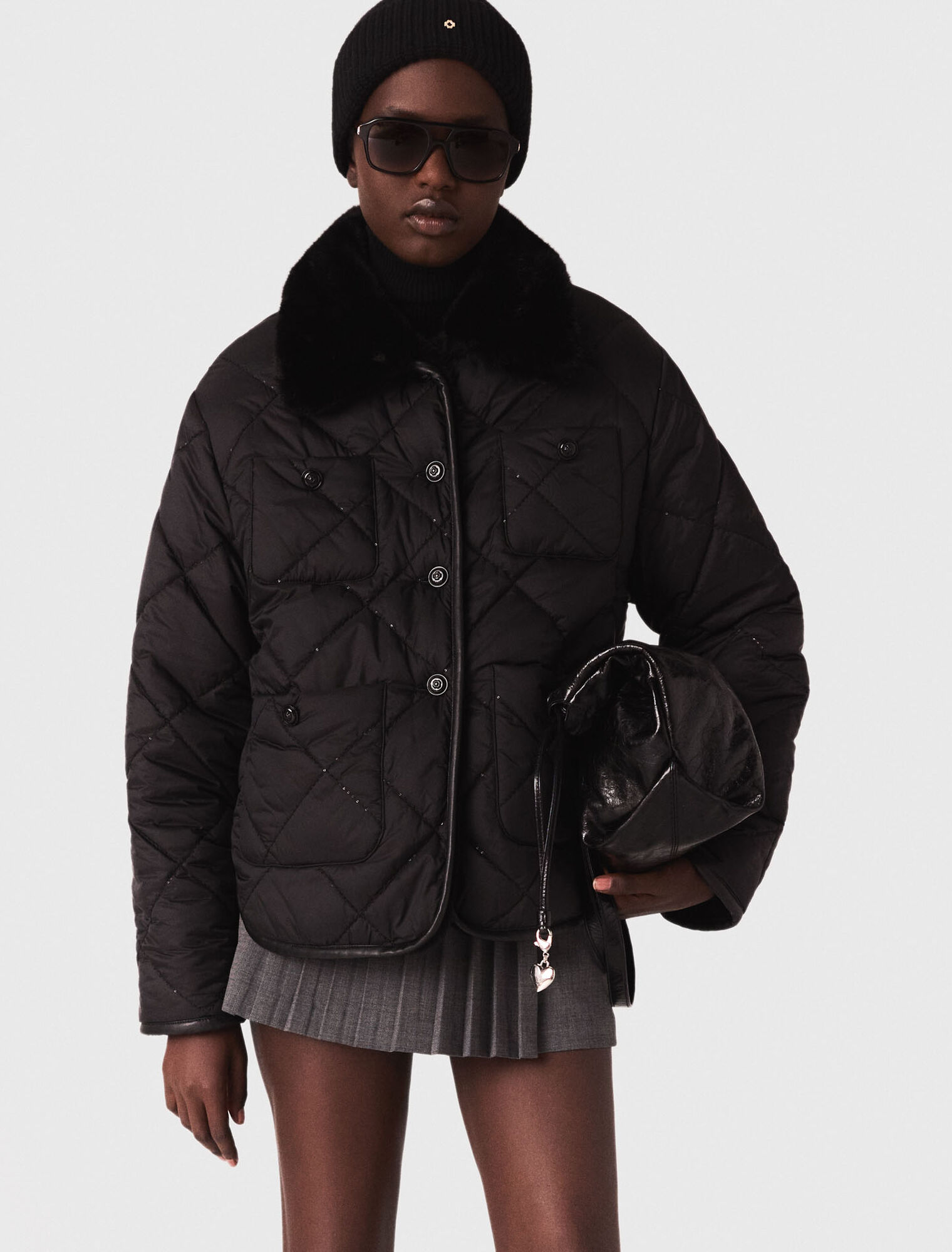 Reversible sequin puffer jacket