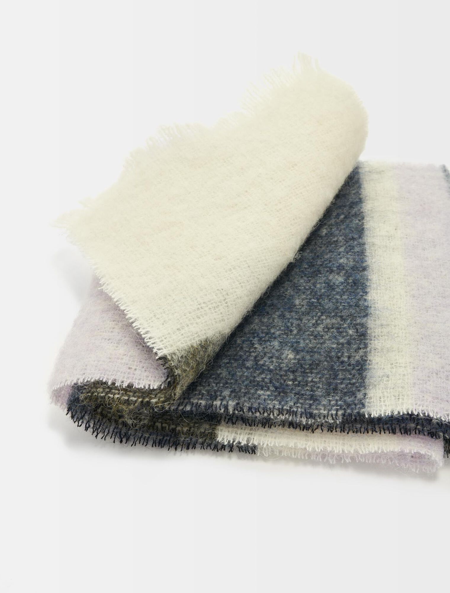 Checked wool and alpaca scarf