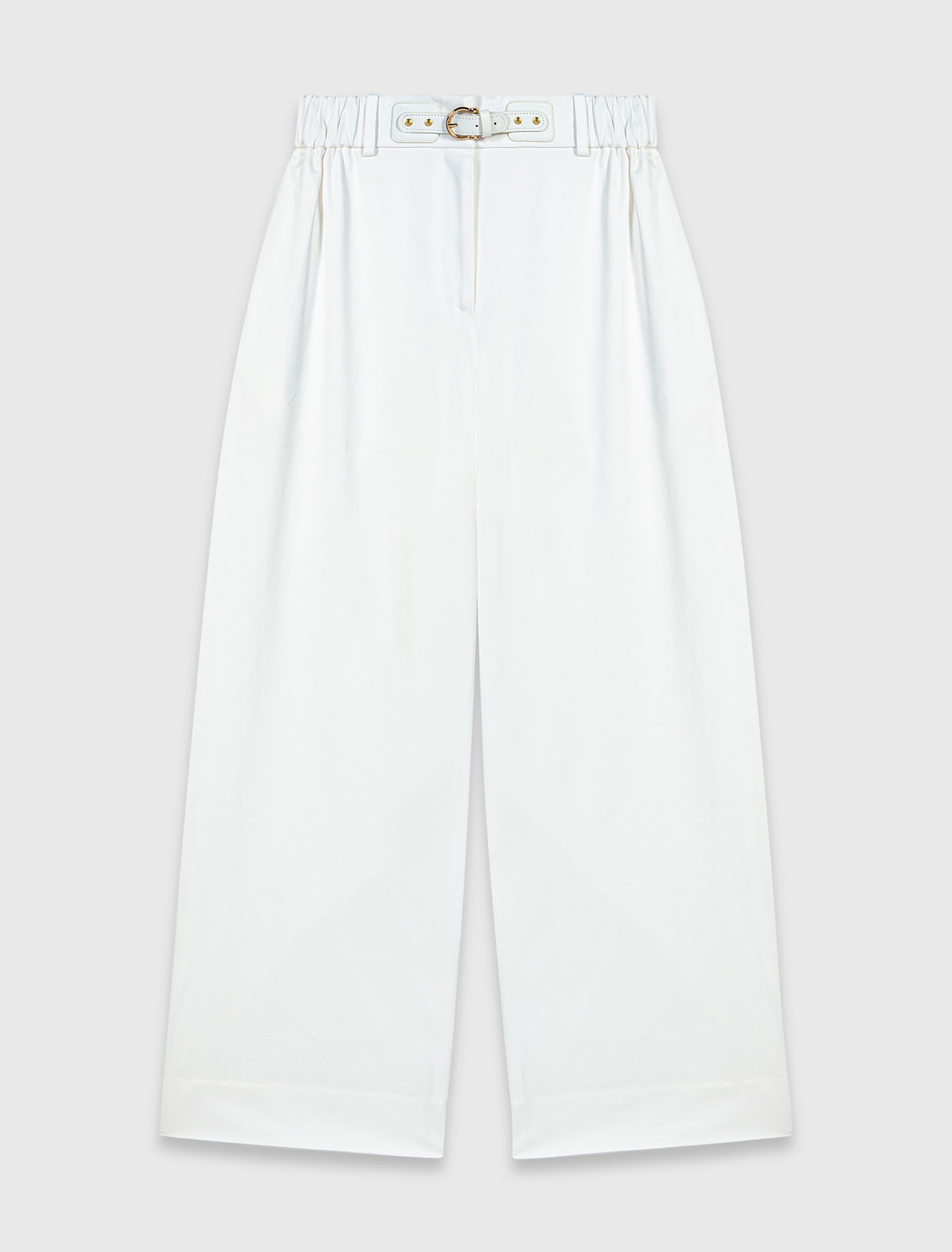 Wide-leg cotton trousers