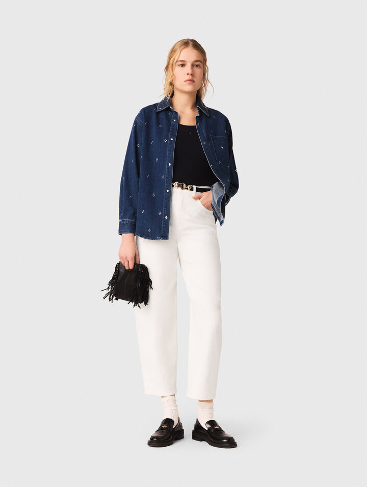 Rhinestone denim shirt