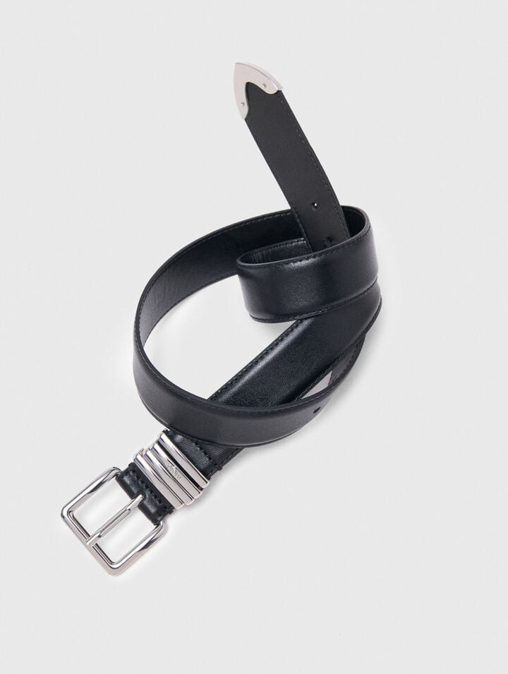 Smooth leather belt