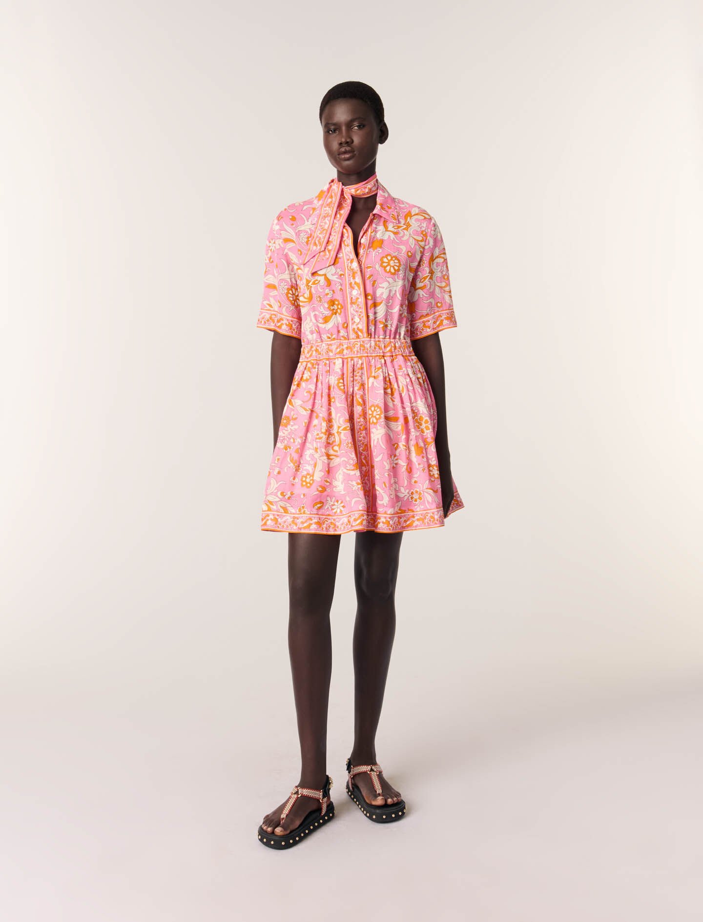 Short monogrammed skirt Ecru For Women | Maje