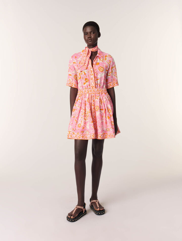 Mini flowing patterned dress