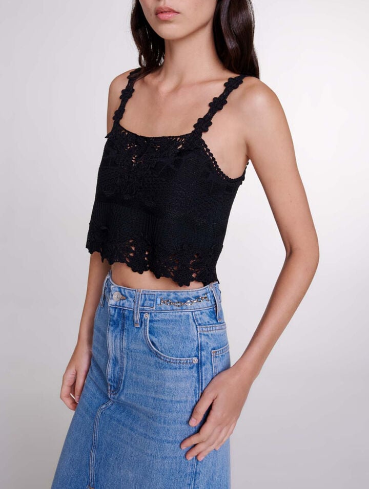 Guipure crop top