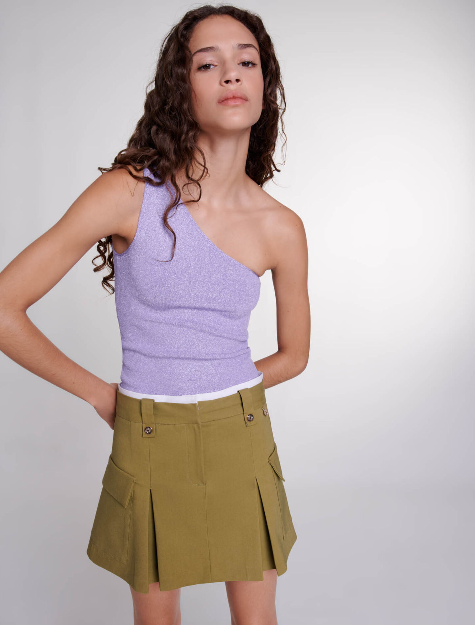 Pleated mini skirt