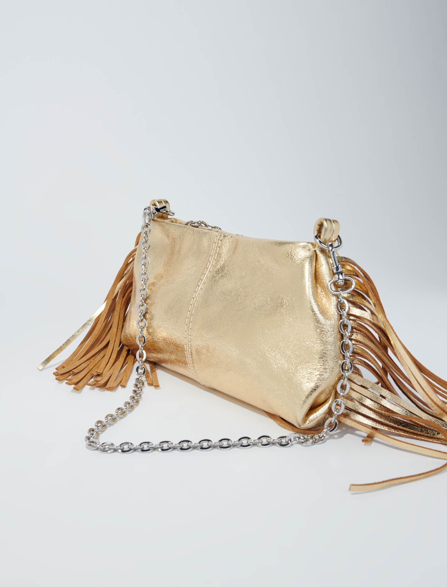 Metallic leather Miss M clutch bag Denim - Jeans For Women