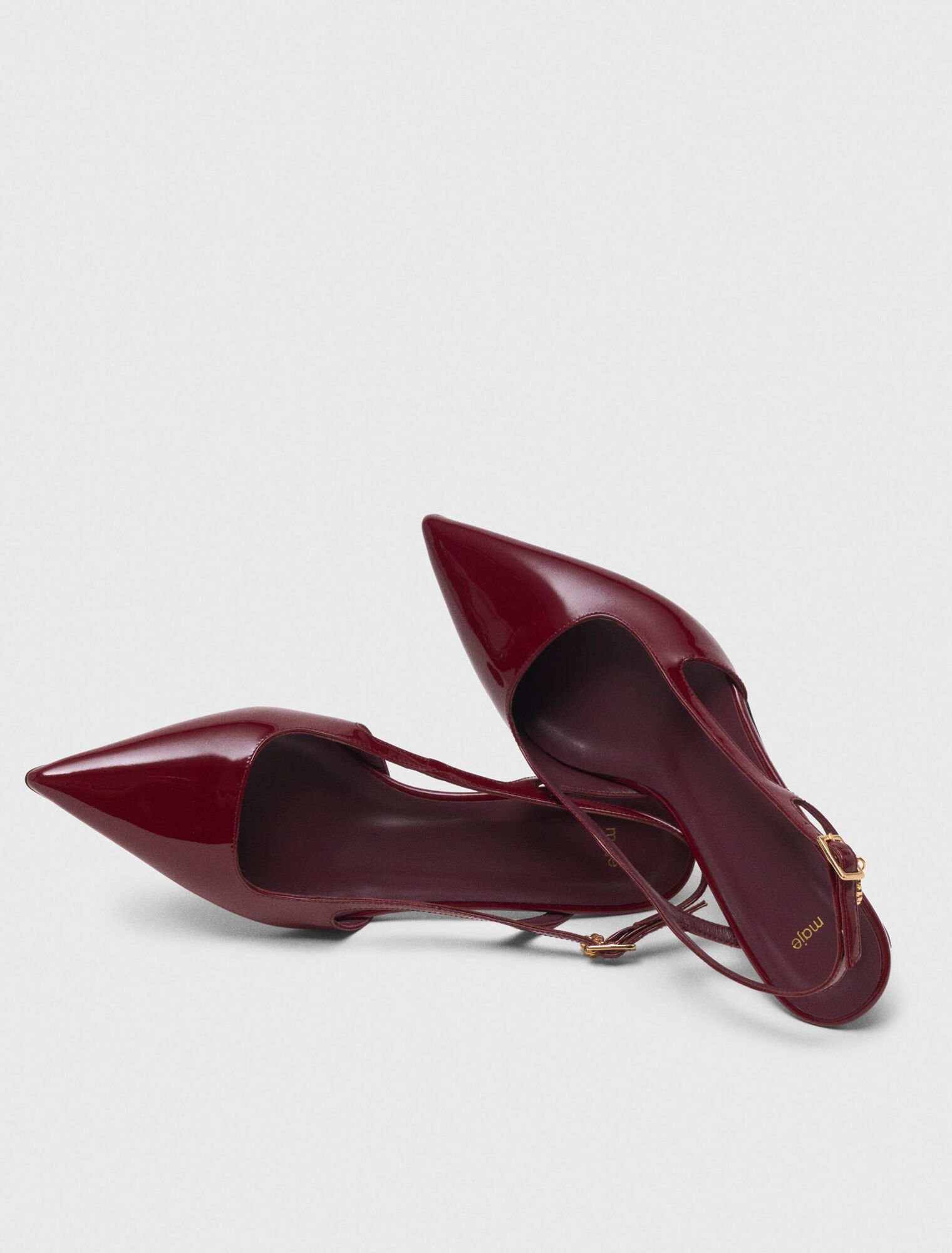 Patent leather slingback pumps