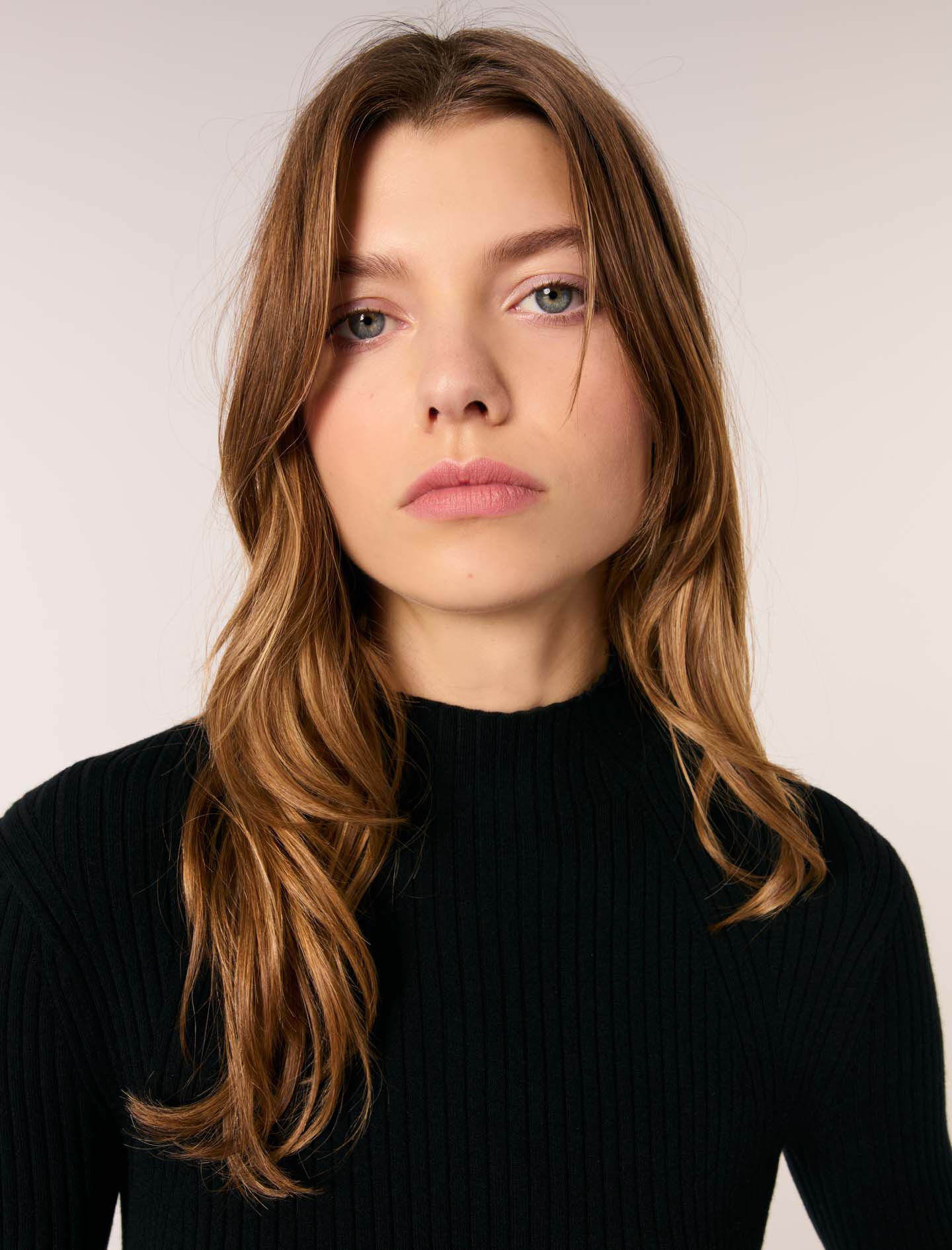 Rib knit top Black / Gray For Women | Maje
