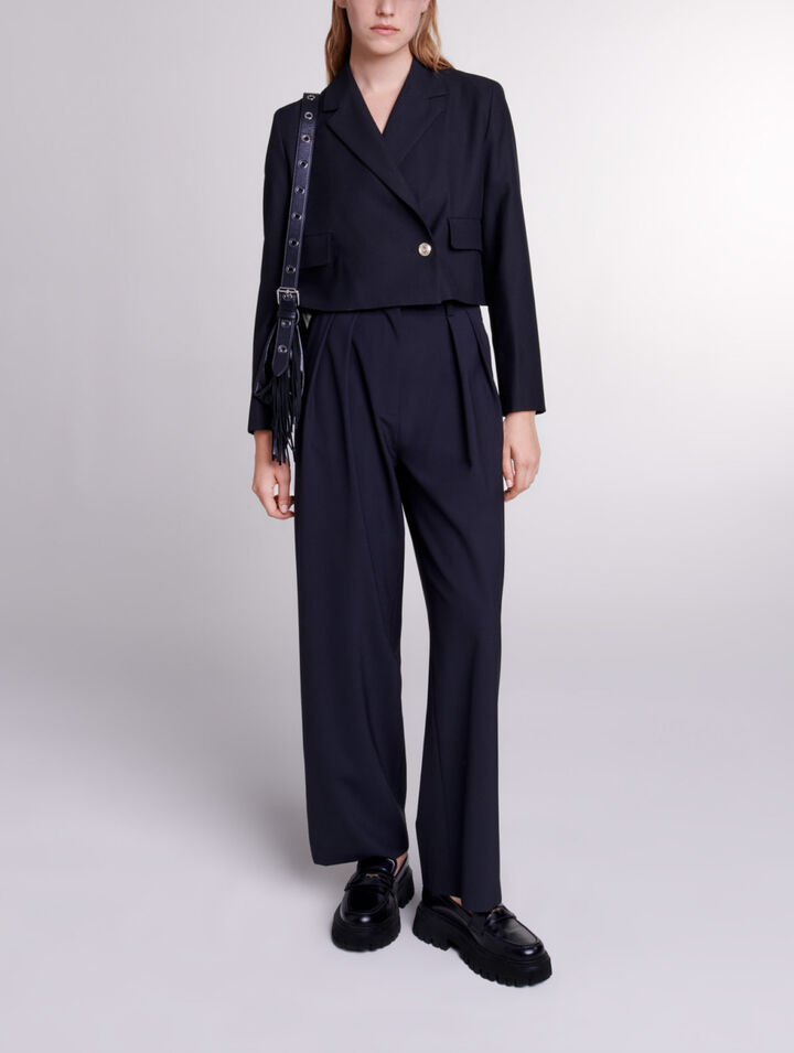Short straight-fit jacket