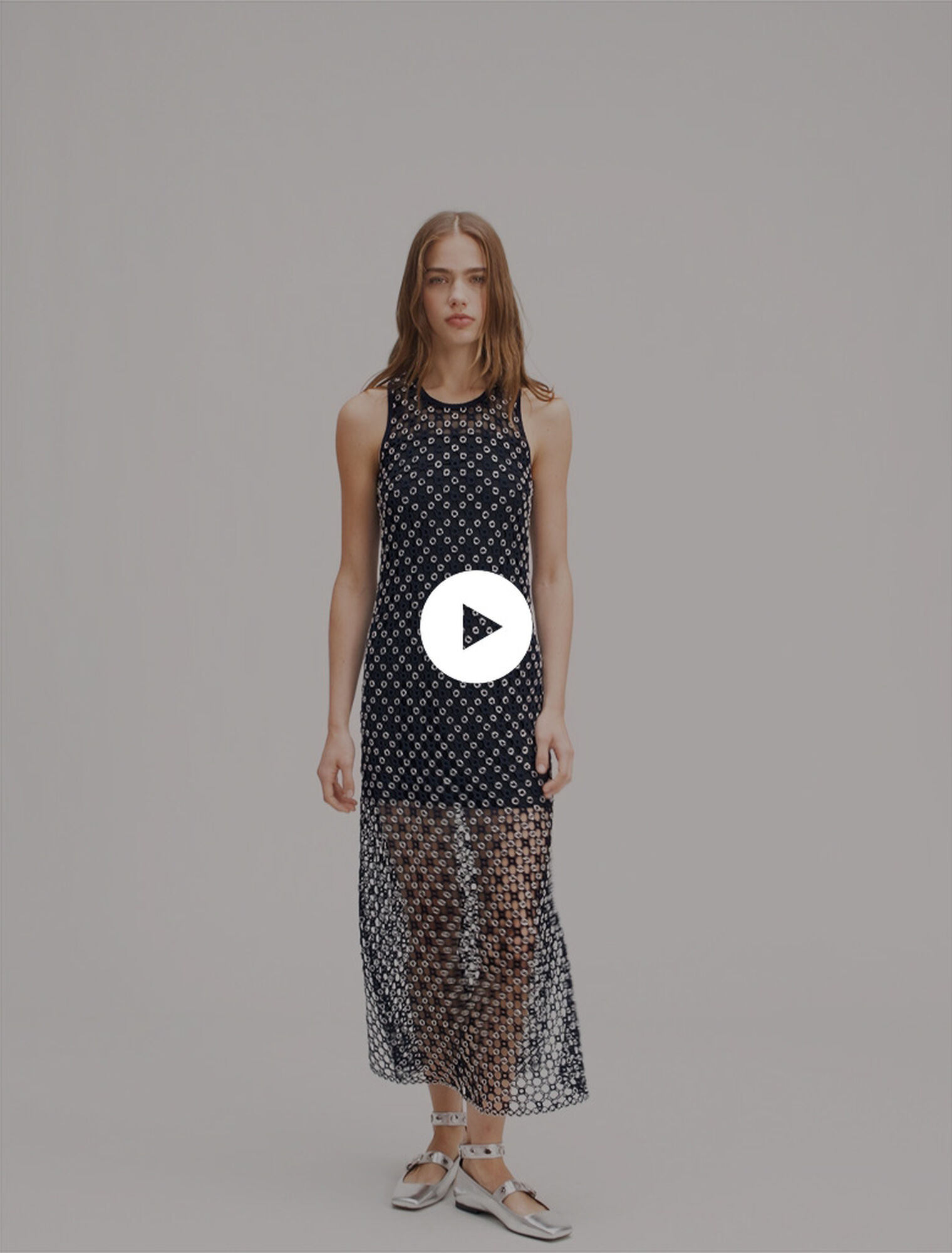 Beaded crochet maxi dress