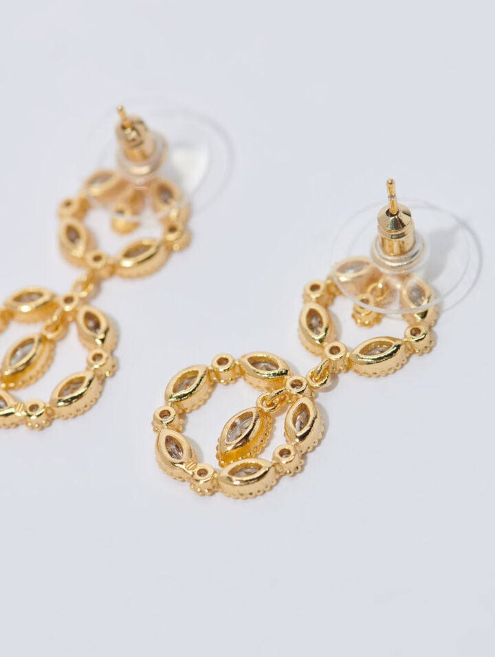Rhinestone pendant earrings