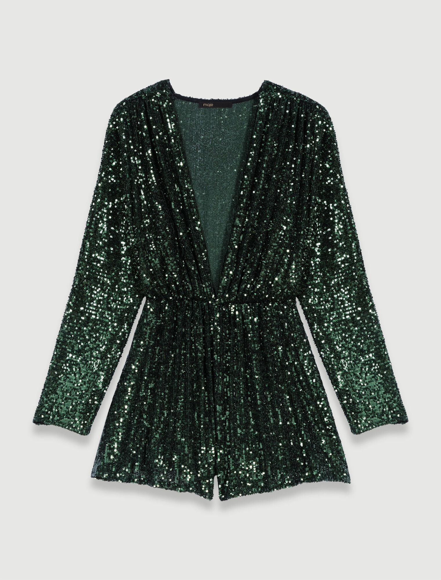 Sequinned wide-leg playsuit