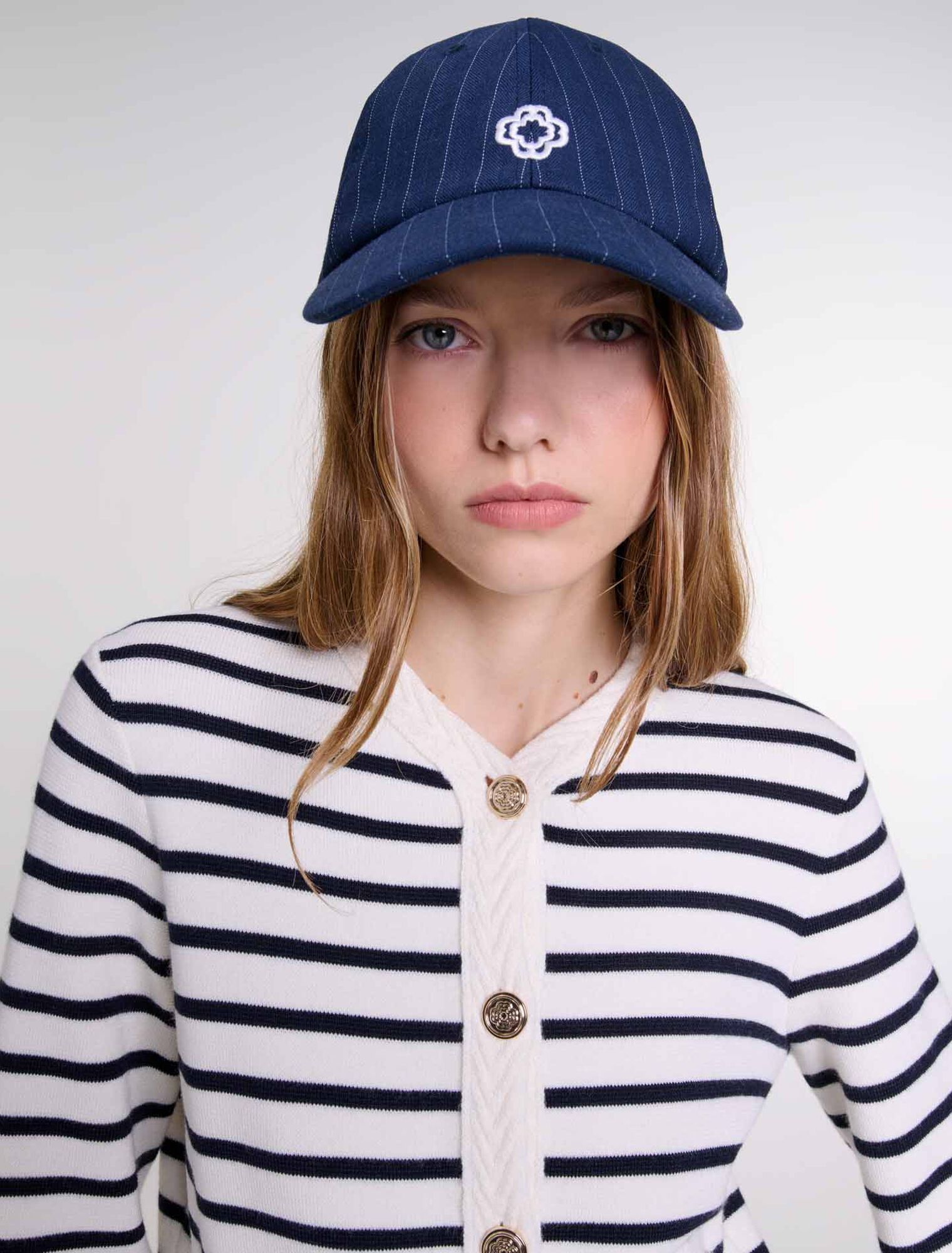 Striped knit cardigan