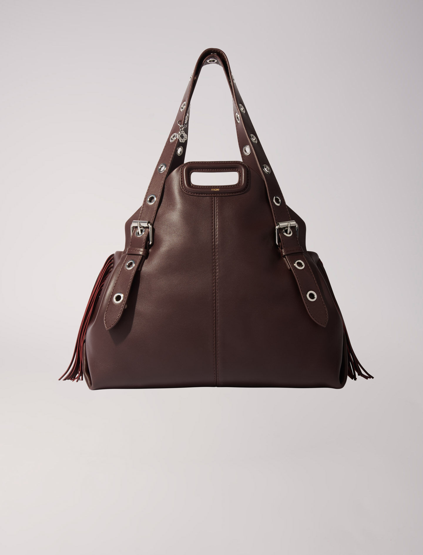 お気にいる leather Plain Miss Maje | Women For Gray / Black bag XL M スキー