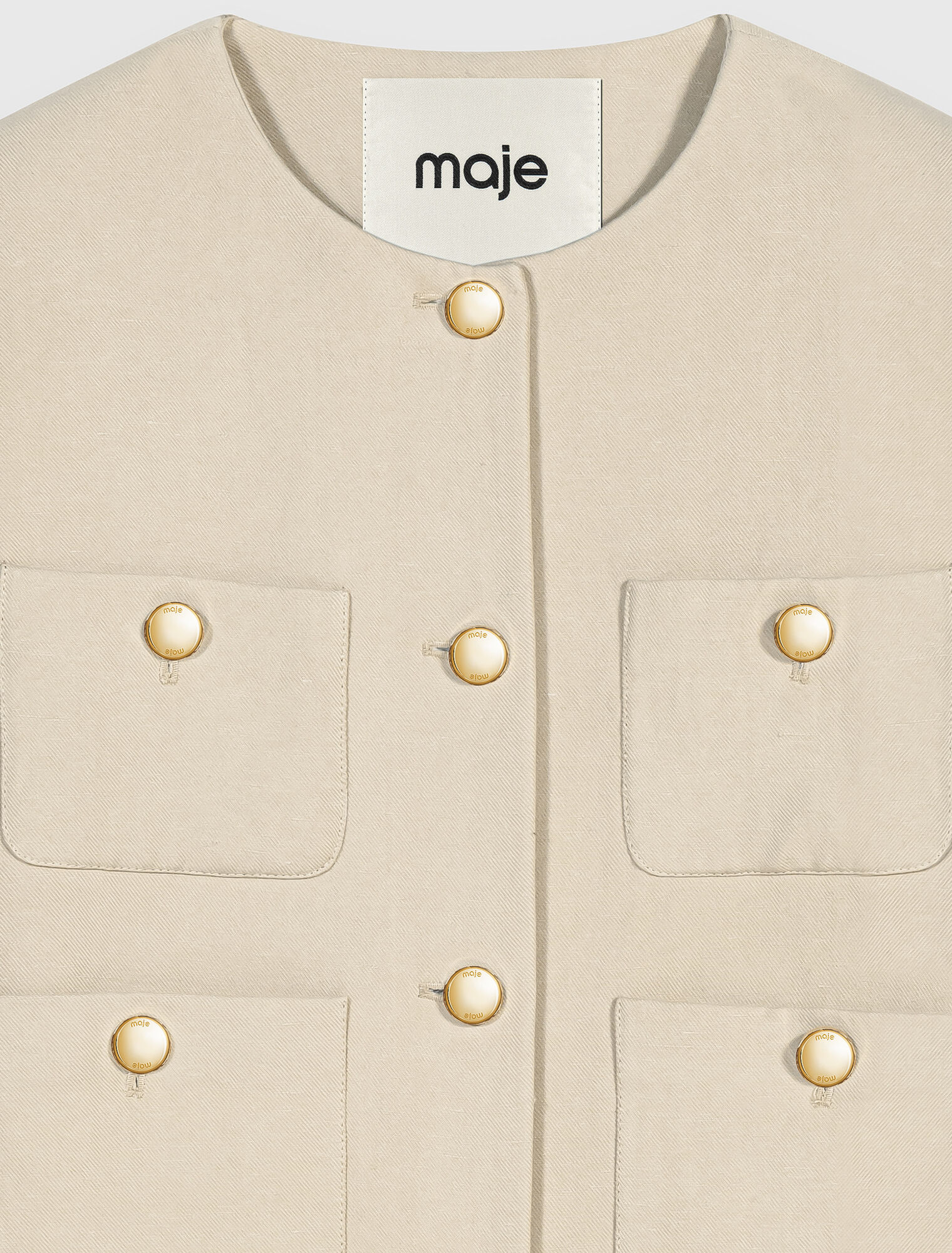 Short linen blend jacket