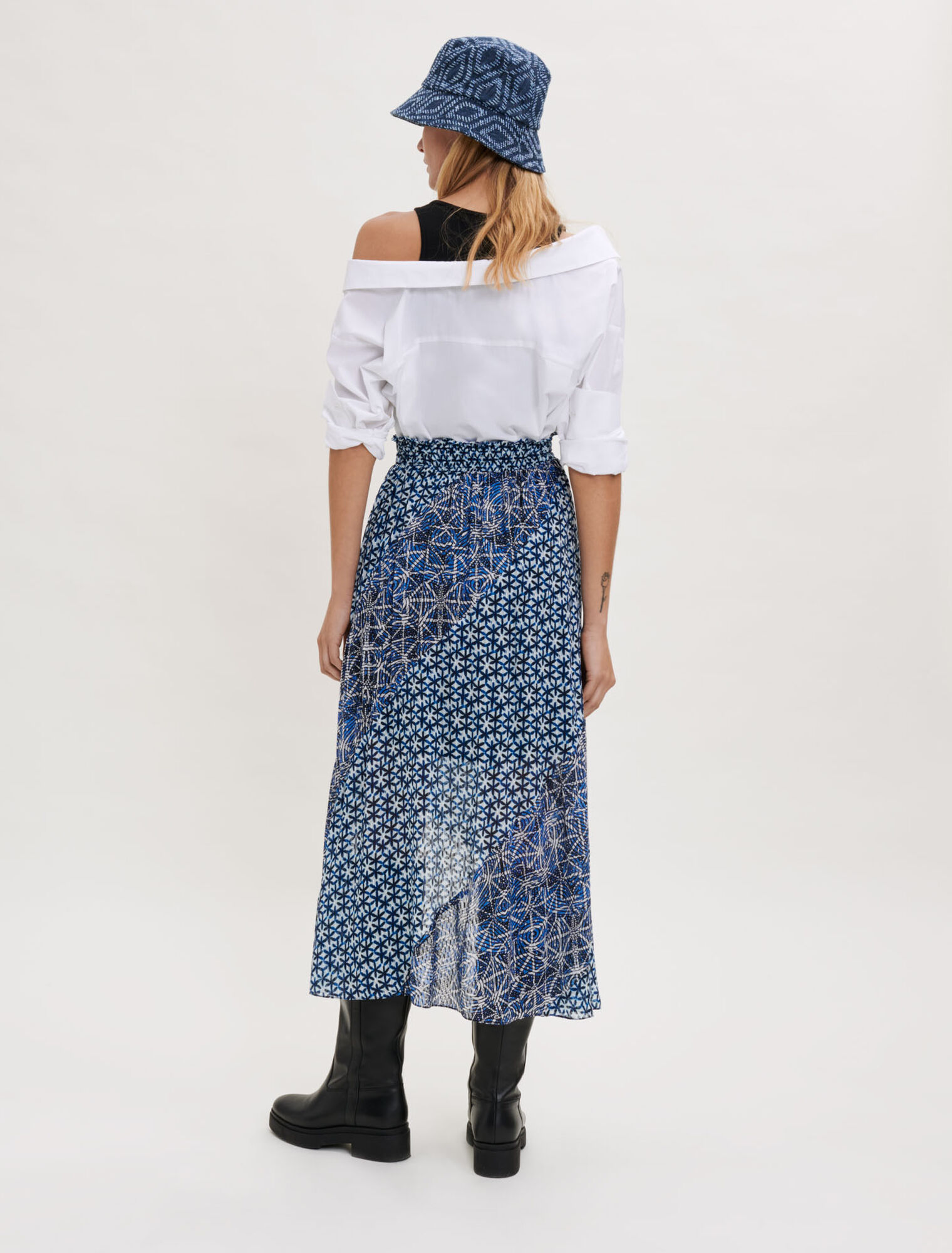 Printed viscose elasticated skirt