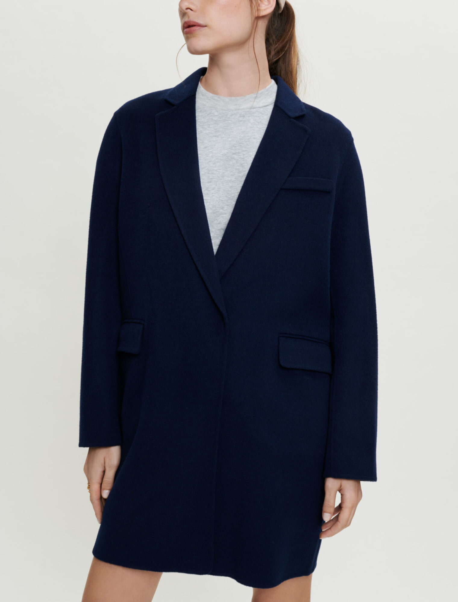 Blazer-style double face coat