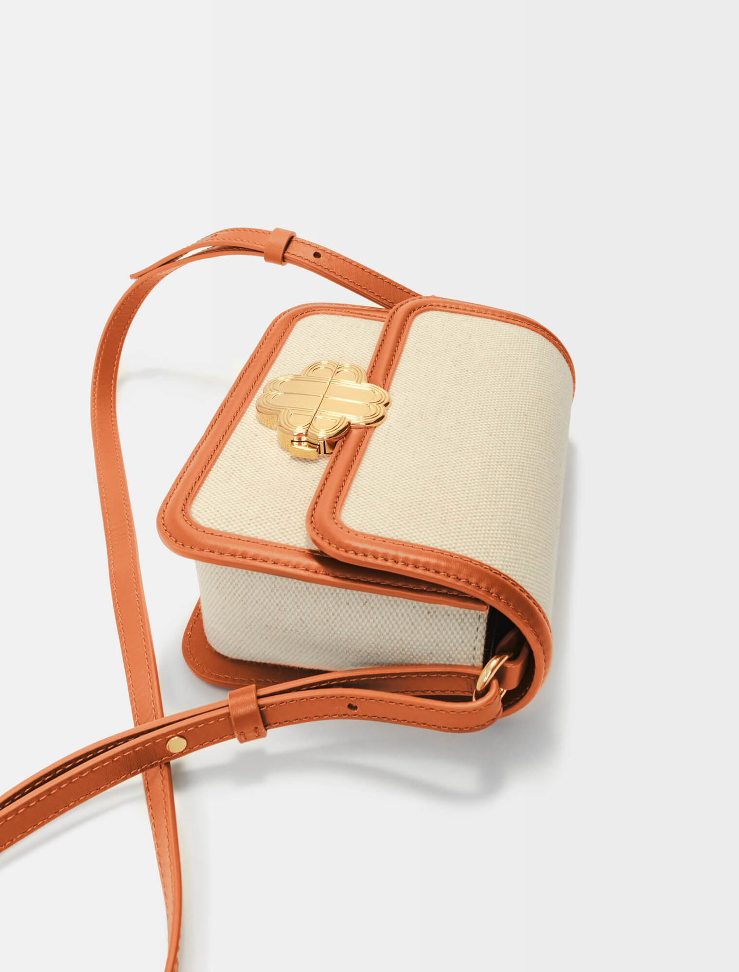 Leather and material mix bag
