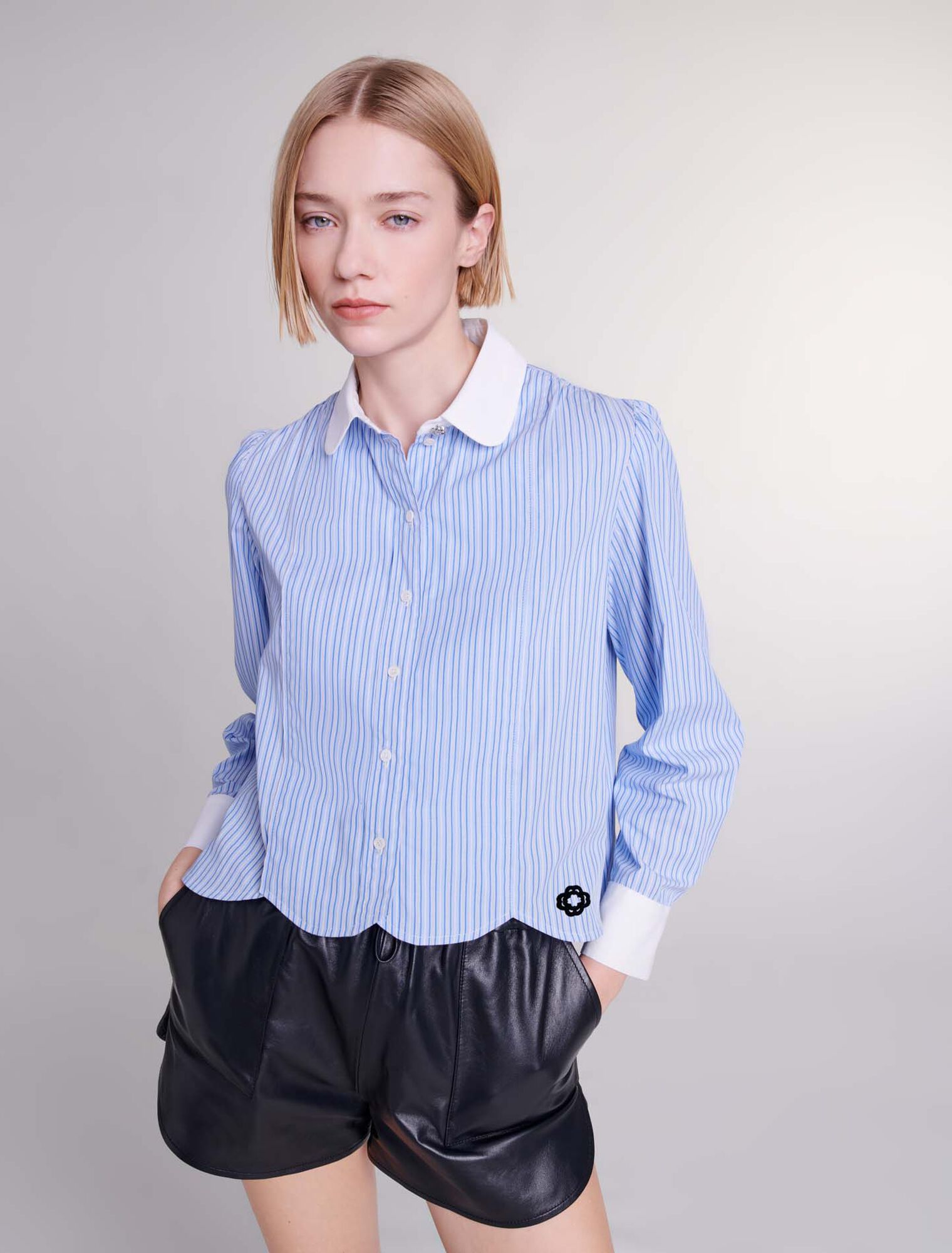 Contrast stripe shirt