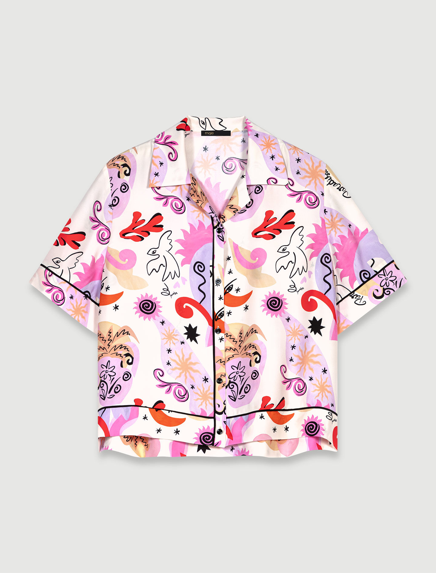 MAJE 売れ筋商品|||マージュ シャツ トップス レディース Shirts Pink Silk shirt Pink For Women | Maje