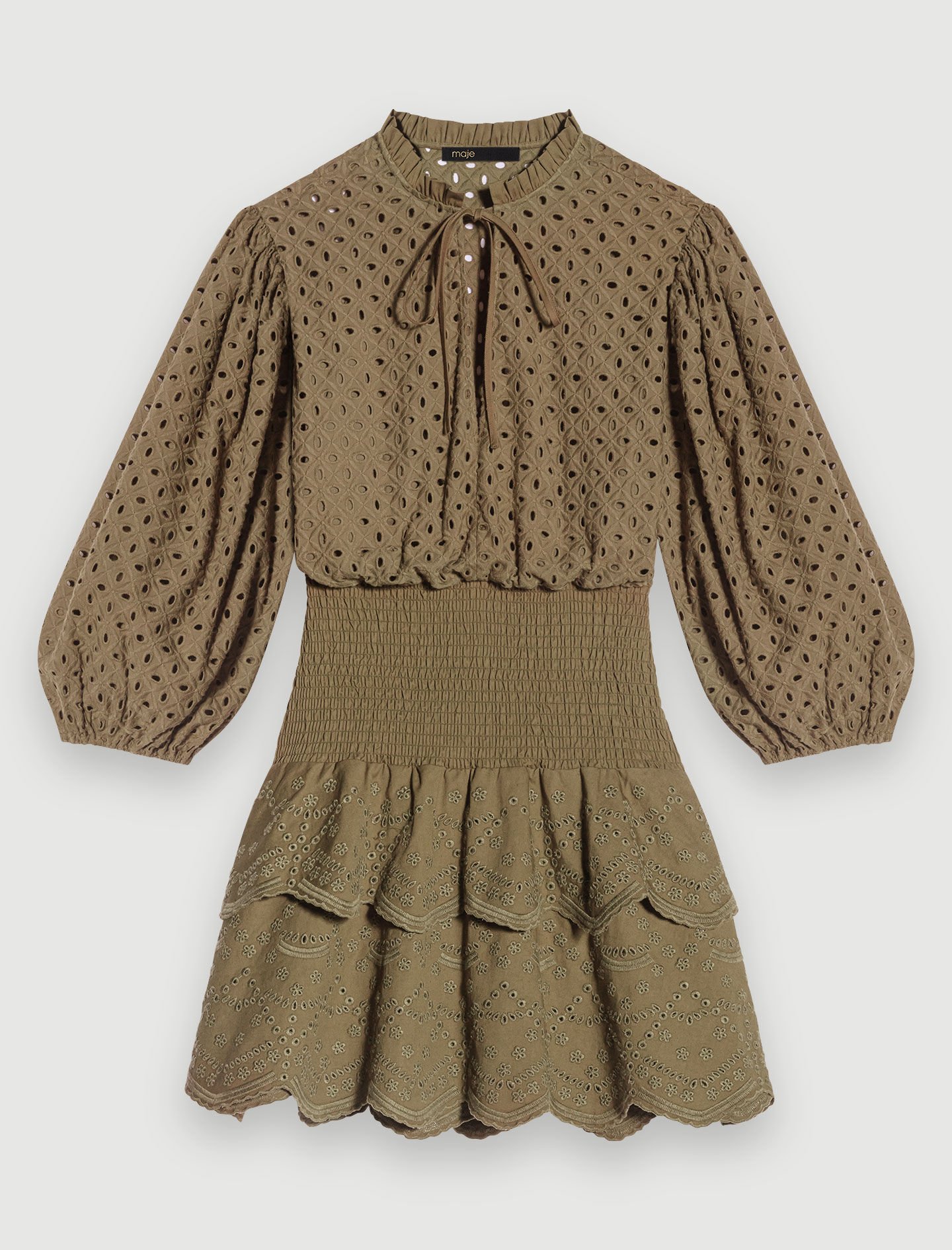 MAJE ◆ ミニワンピース・ドレス Jacquard knit mini dress Bicolor For Women | Maje