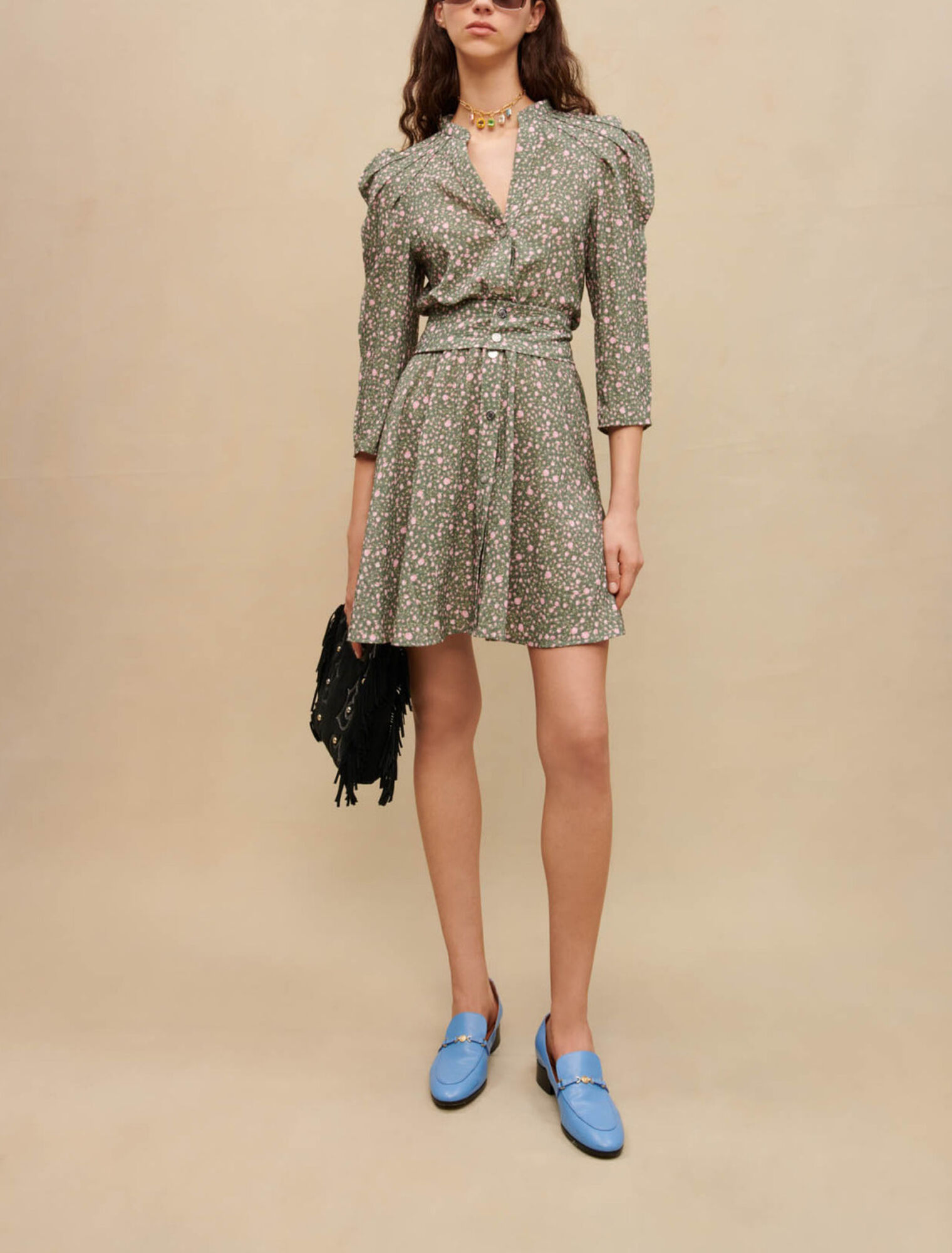 Mini dress with volume sleeves