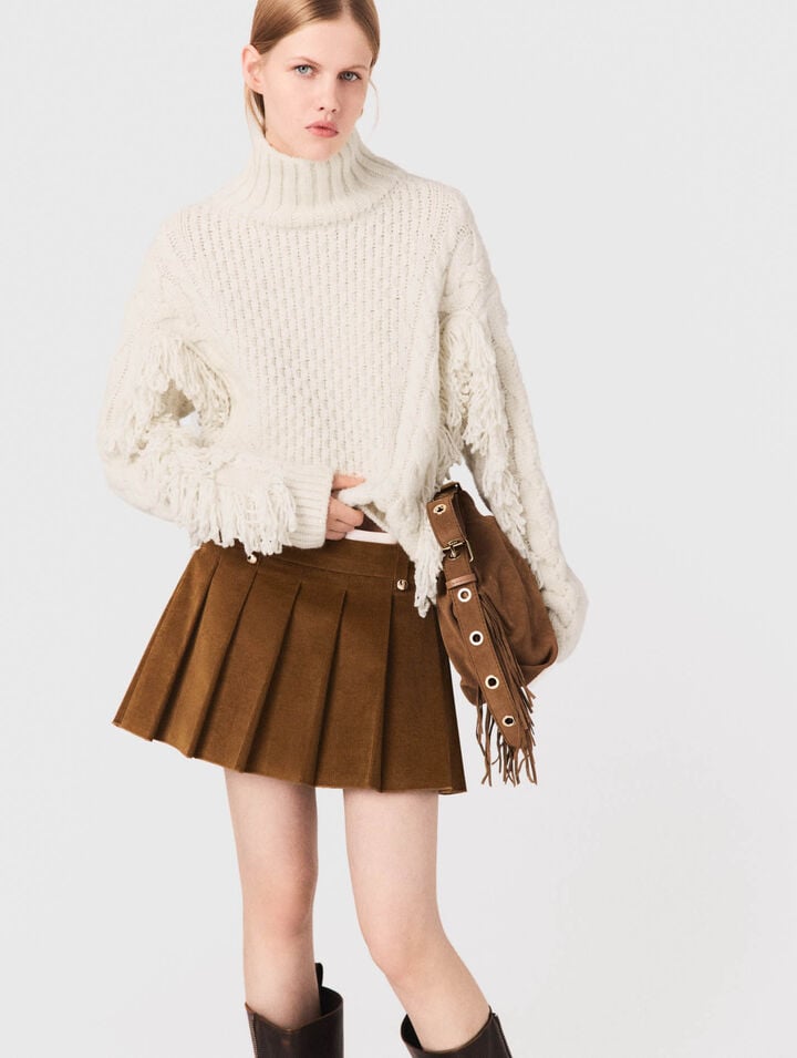 Wool-blend jumper with fringes Wool-blend jumper with fringes