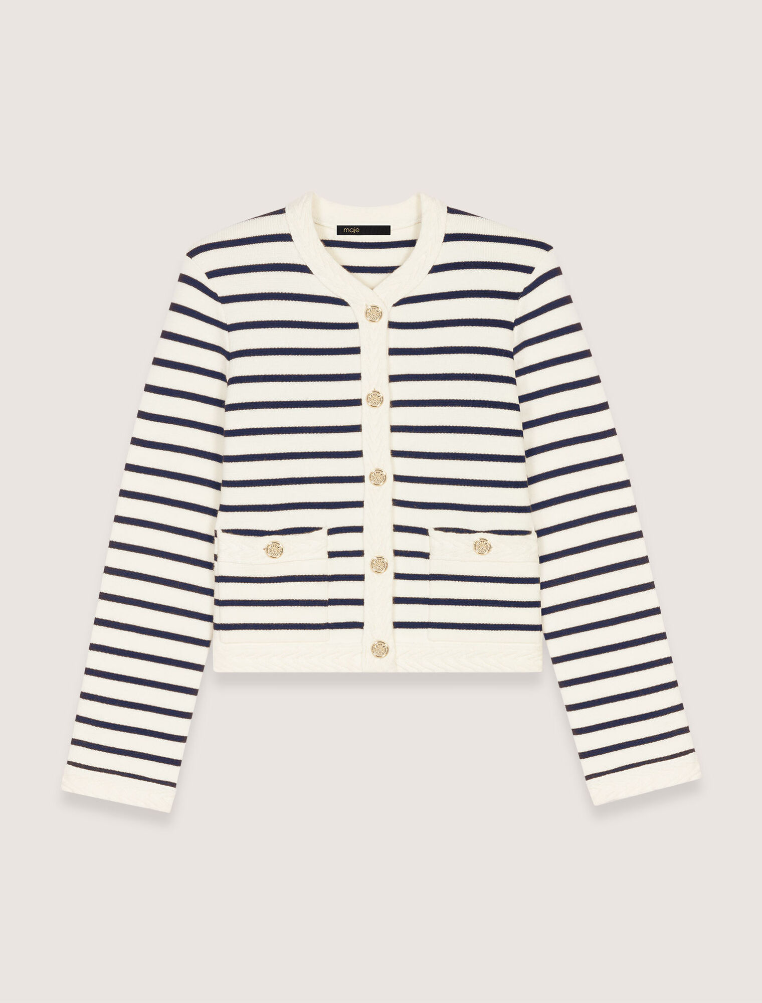 Striped knit cardigan